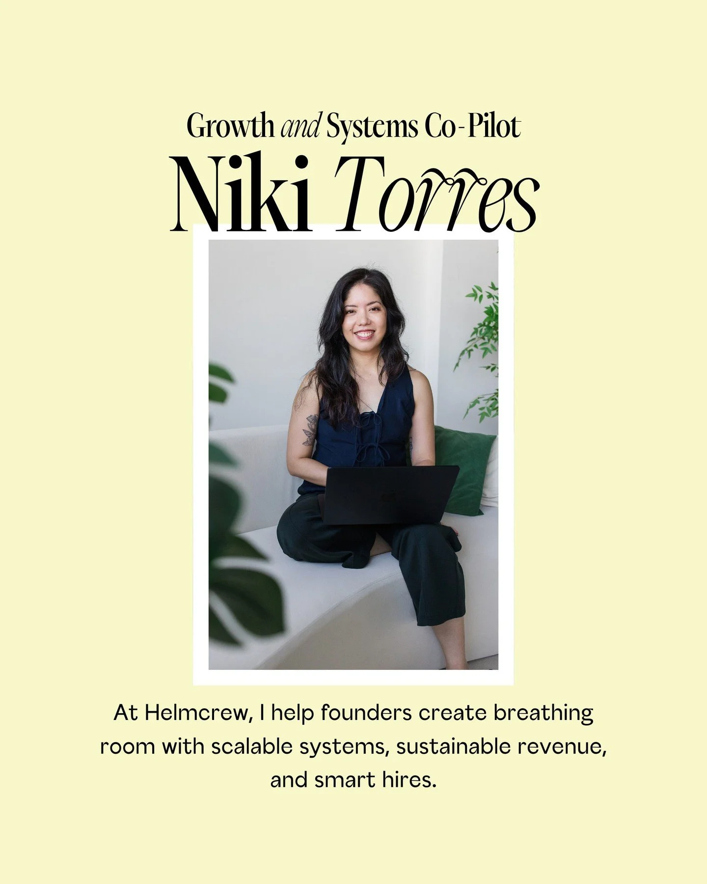 Every founder is at the helm of their business, navigating big decisions, steering through storms, and shaping what comes next.

But the journey doesn&rsquo;t have to be a solo one.

At Helmcrew, I help founders create breathing room through scalable