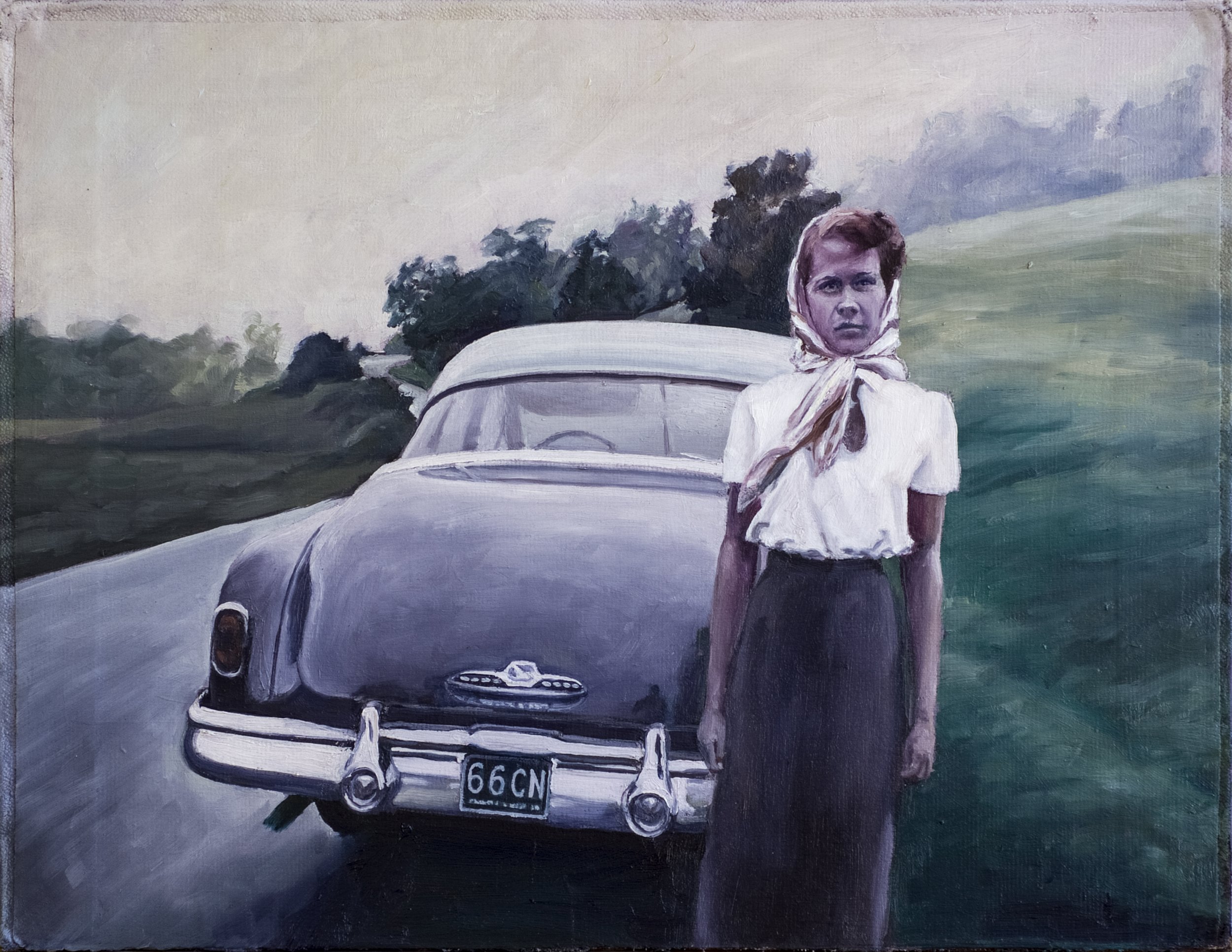 Ruth's patience was wearing thin 2017, oil on hardcover book, 26 x 18 cm. Private collection