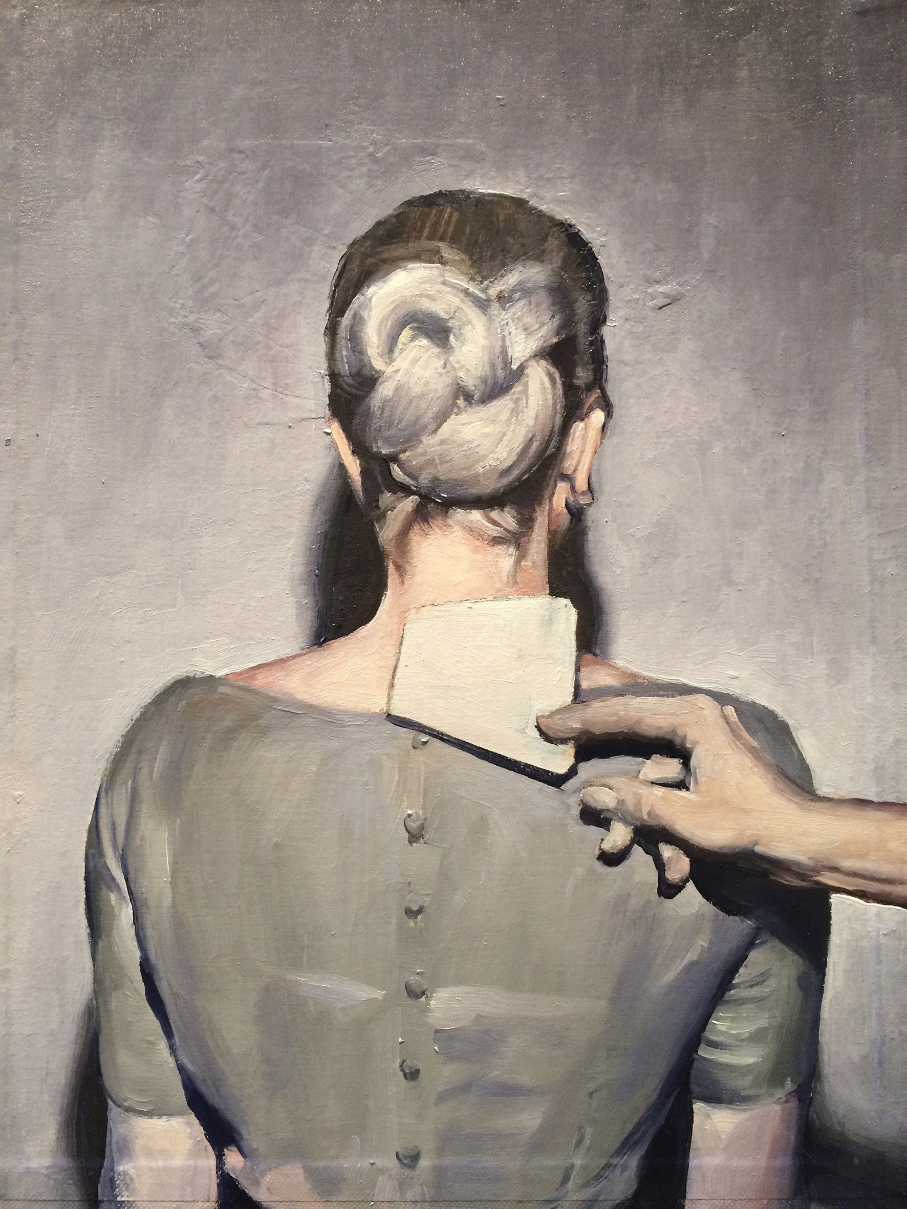 Screentest #2 2019, oil on bookcover, 22 x 18 cm. Private collection