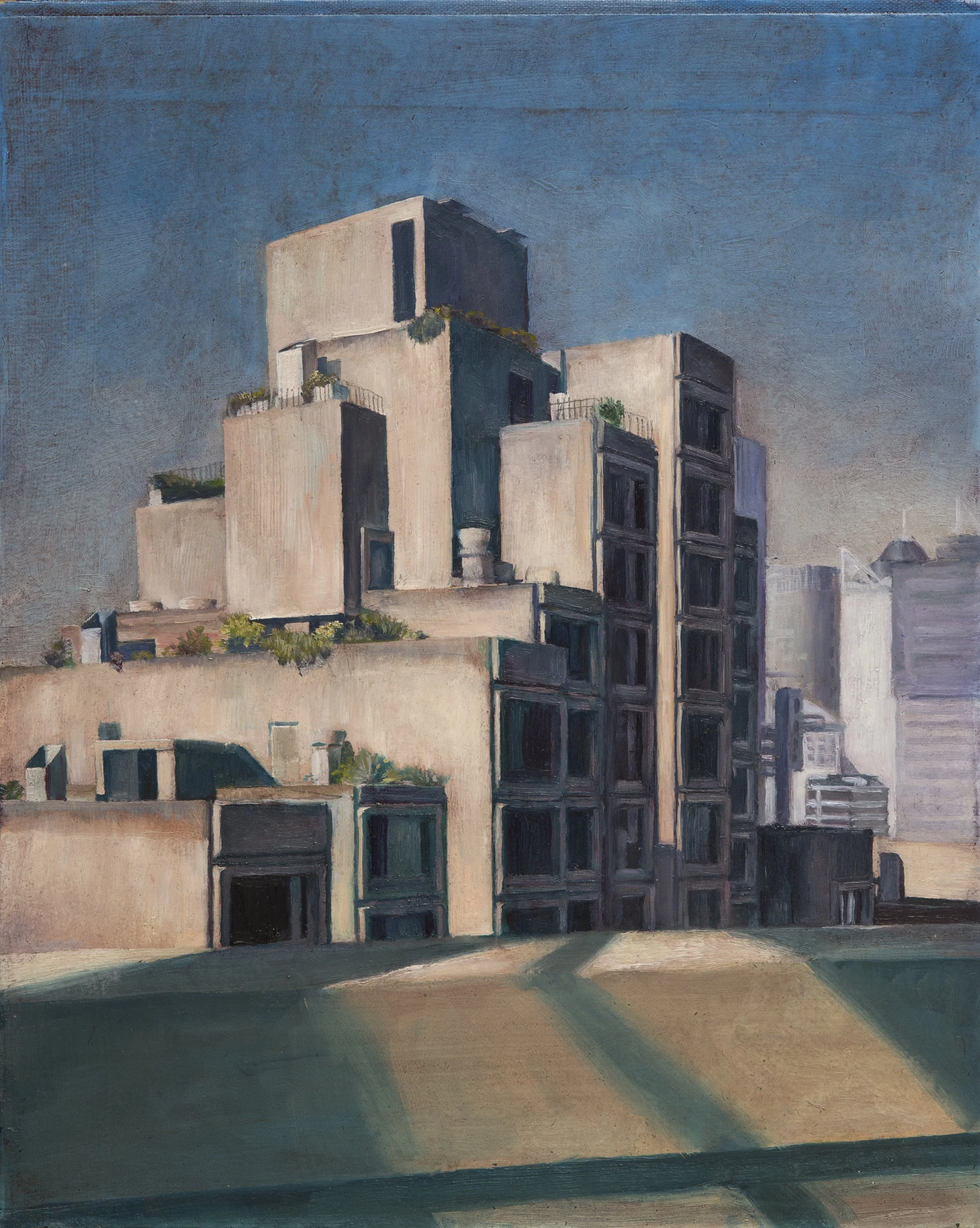 Sirius (Sydney, NSW) 2017, oil on bookcover, 22 x 18 cm. Private collection
