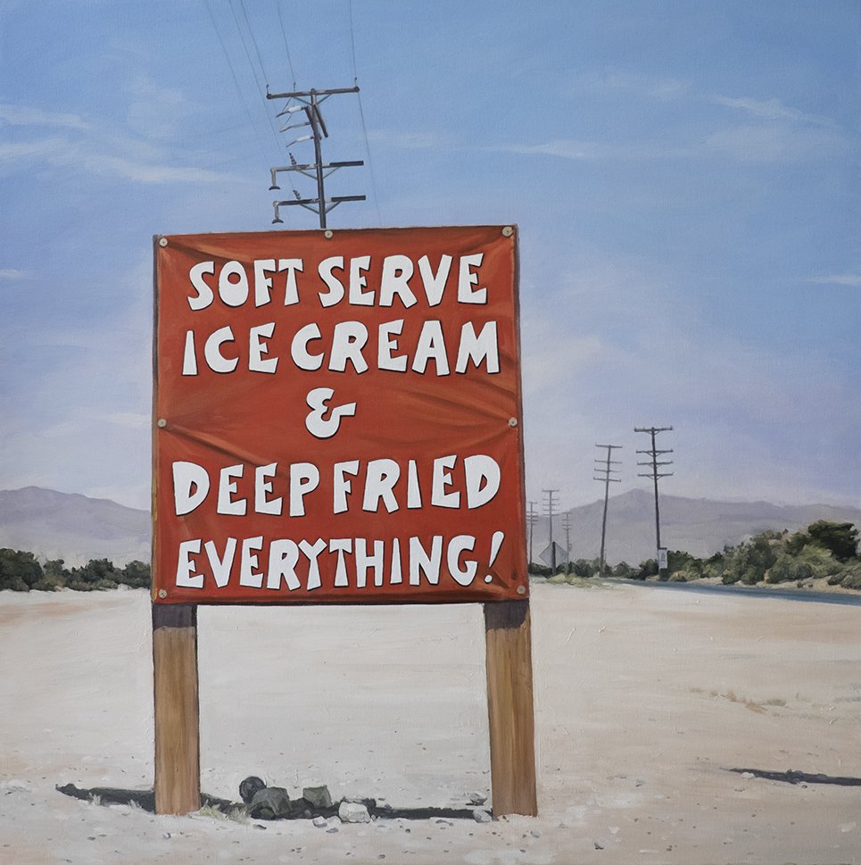 Deep Fried Everything 2016, oil on canvas, 110 x 110 cm. Private collection