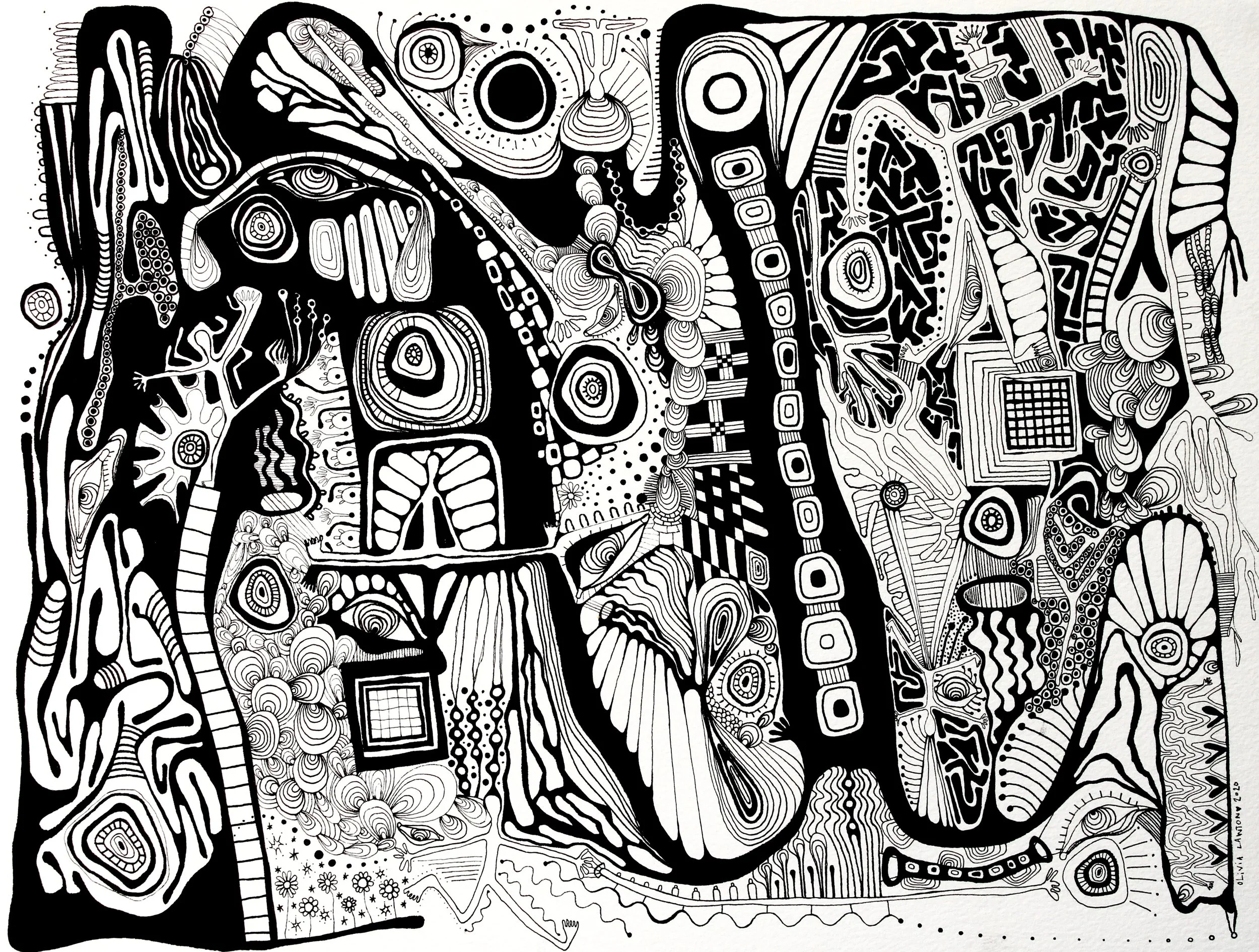 'Unkept' / ink on paper