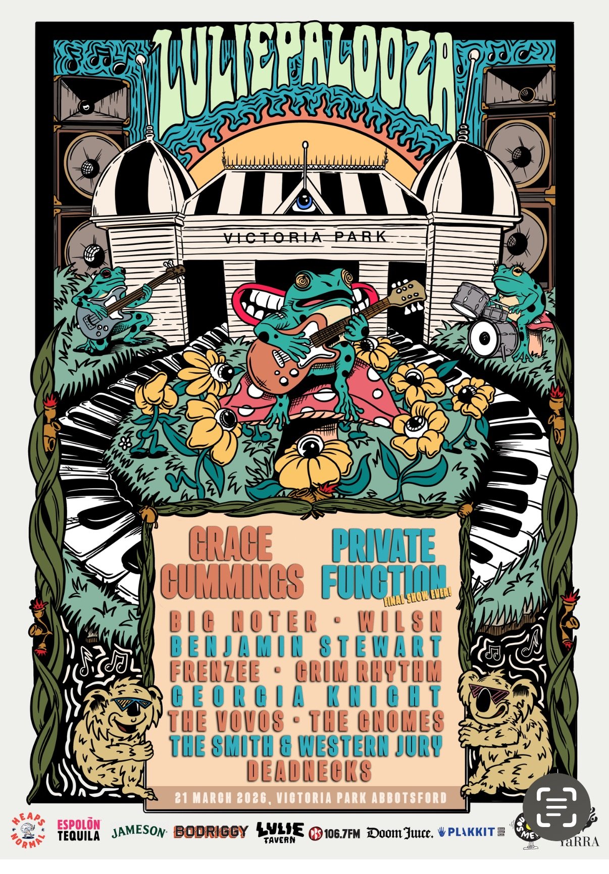 A poster of the Lulie Palooza Music Festival poster for 2026
