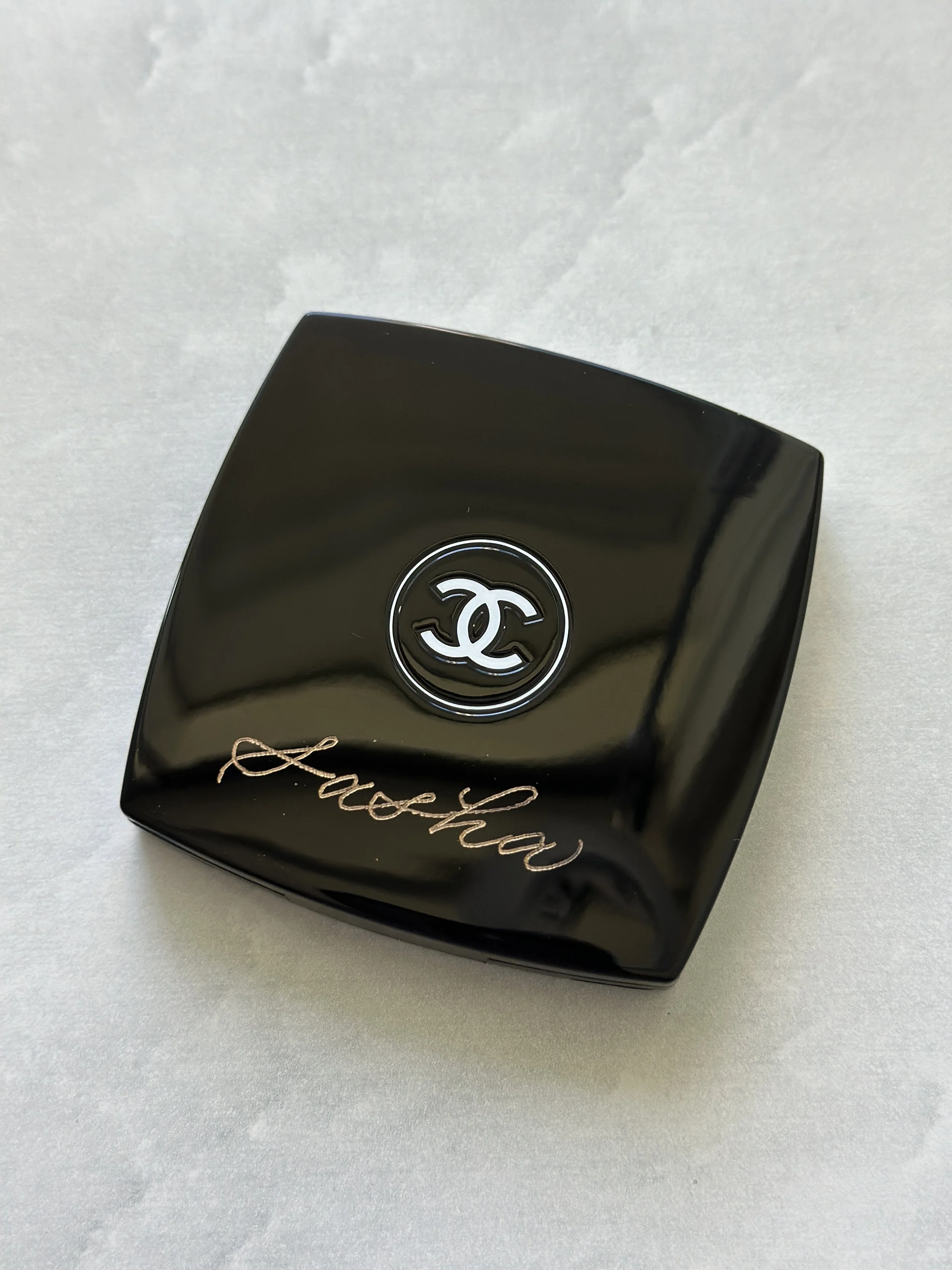 Engraved Chanel compact mirror