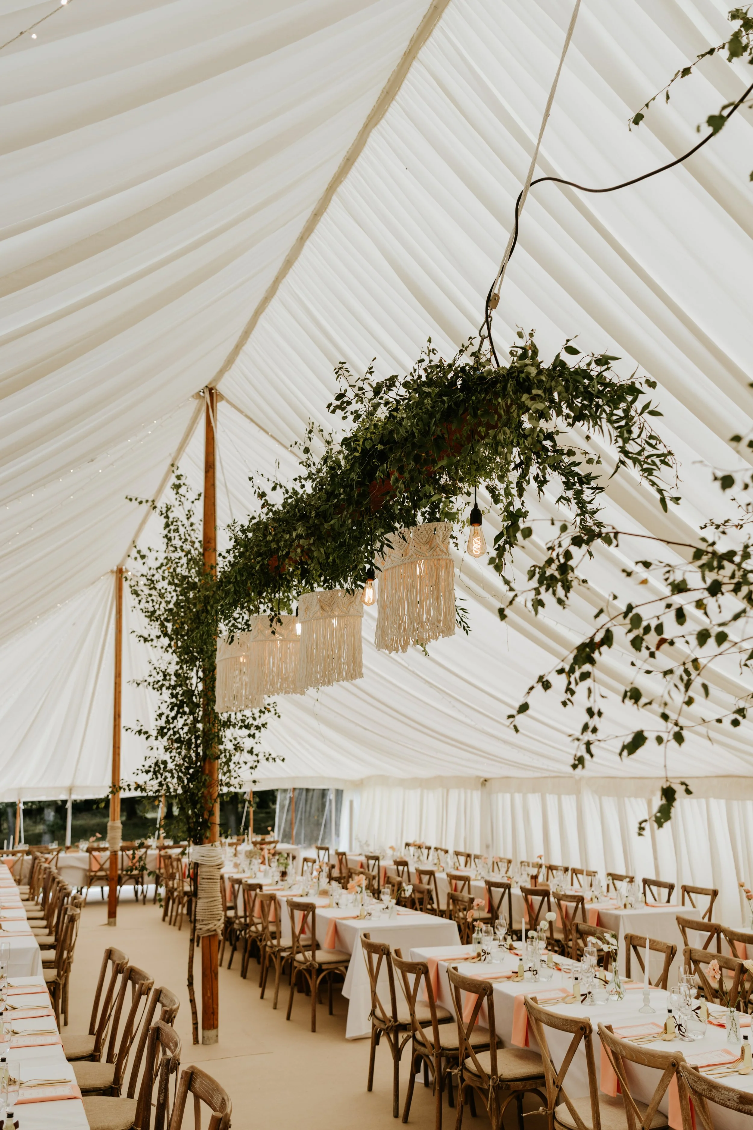 Marque wedding floral & lighting display designed by Nina Isobel Florals