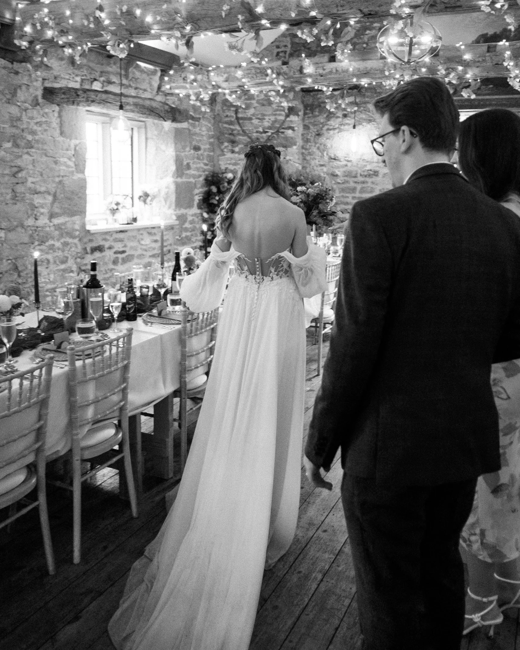 Bride and Groom enjoy their reception room reveal at their wedding
