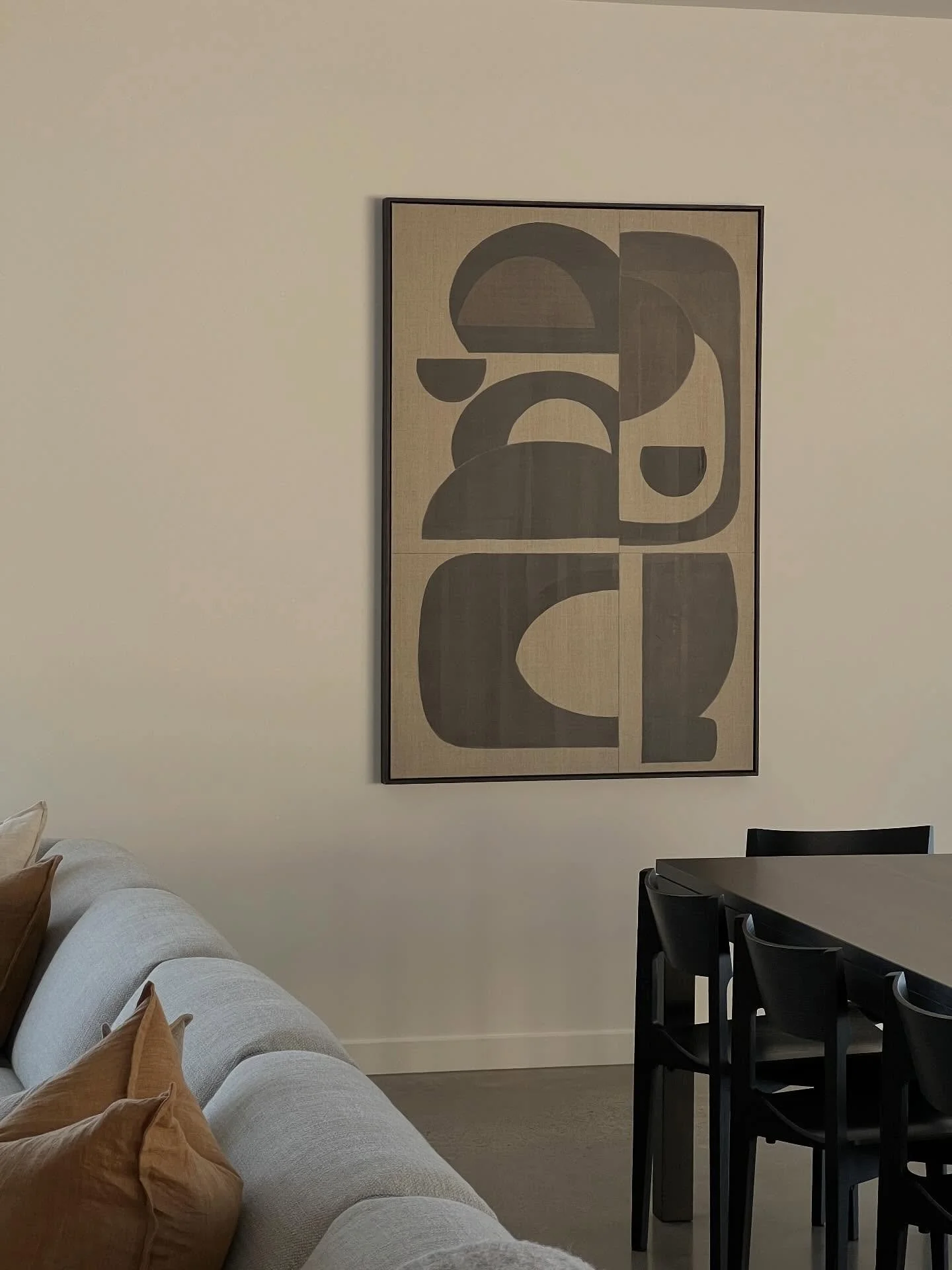 Artwork by @studioelwood_art &mdash; the finishing touch to complete the space.