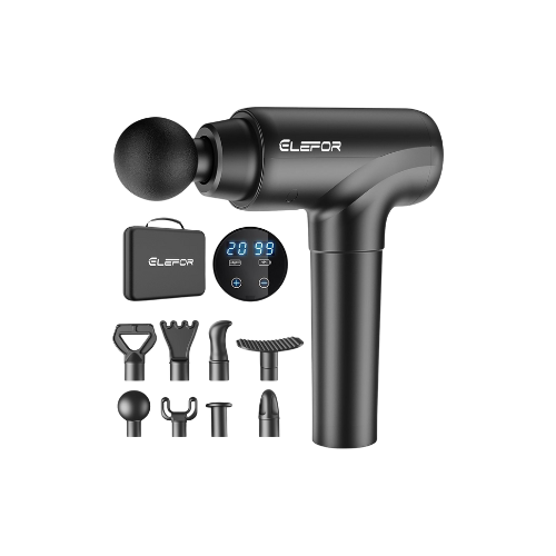 Synergie massageapparaat met diverse accessoires en digitale display