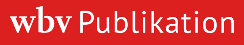 Logo von wbv Publikation, roter Hintergrund, weißer Text