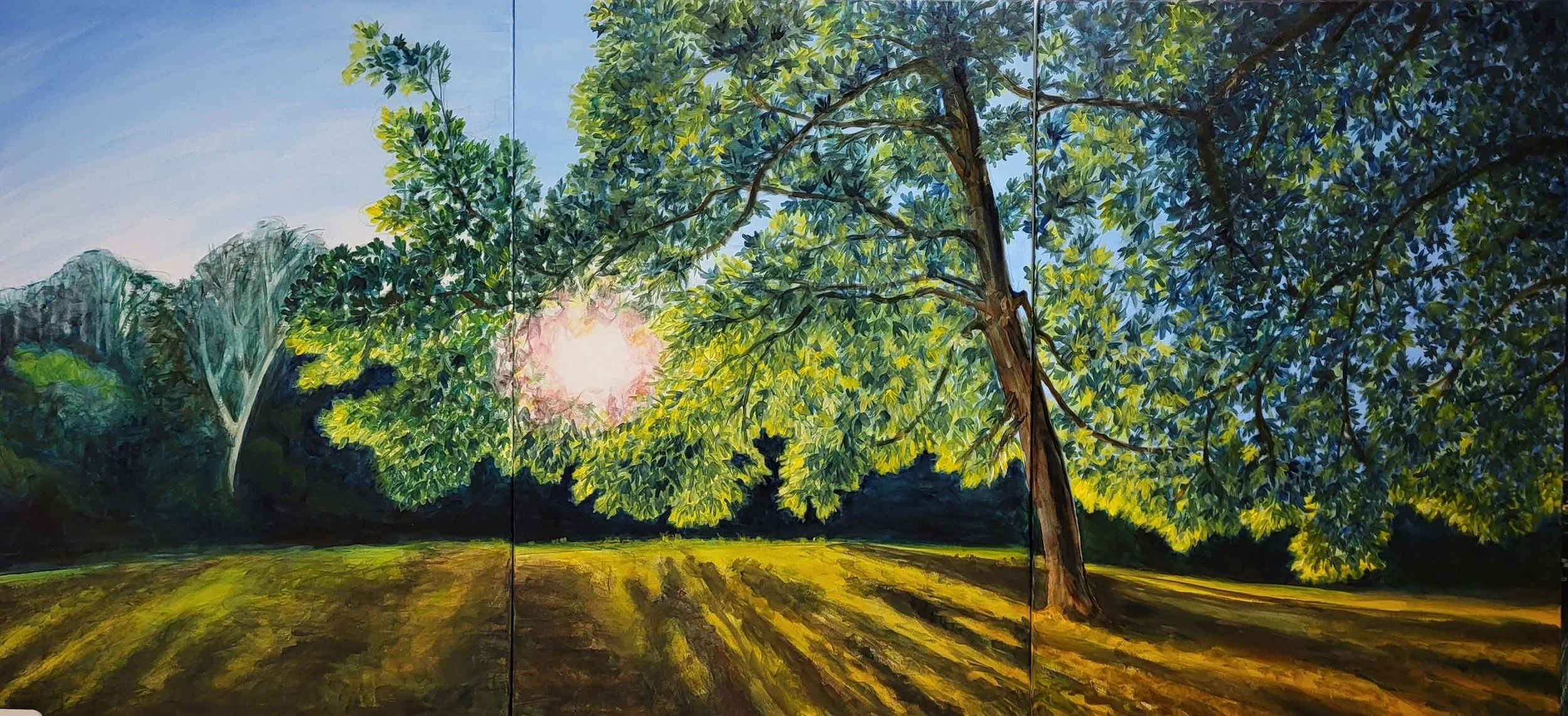Woluwe Park. Triptych (acrylic on canvas) 90 x 180cm