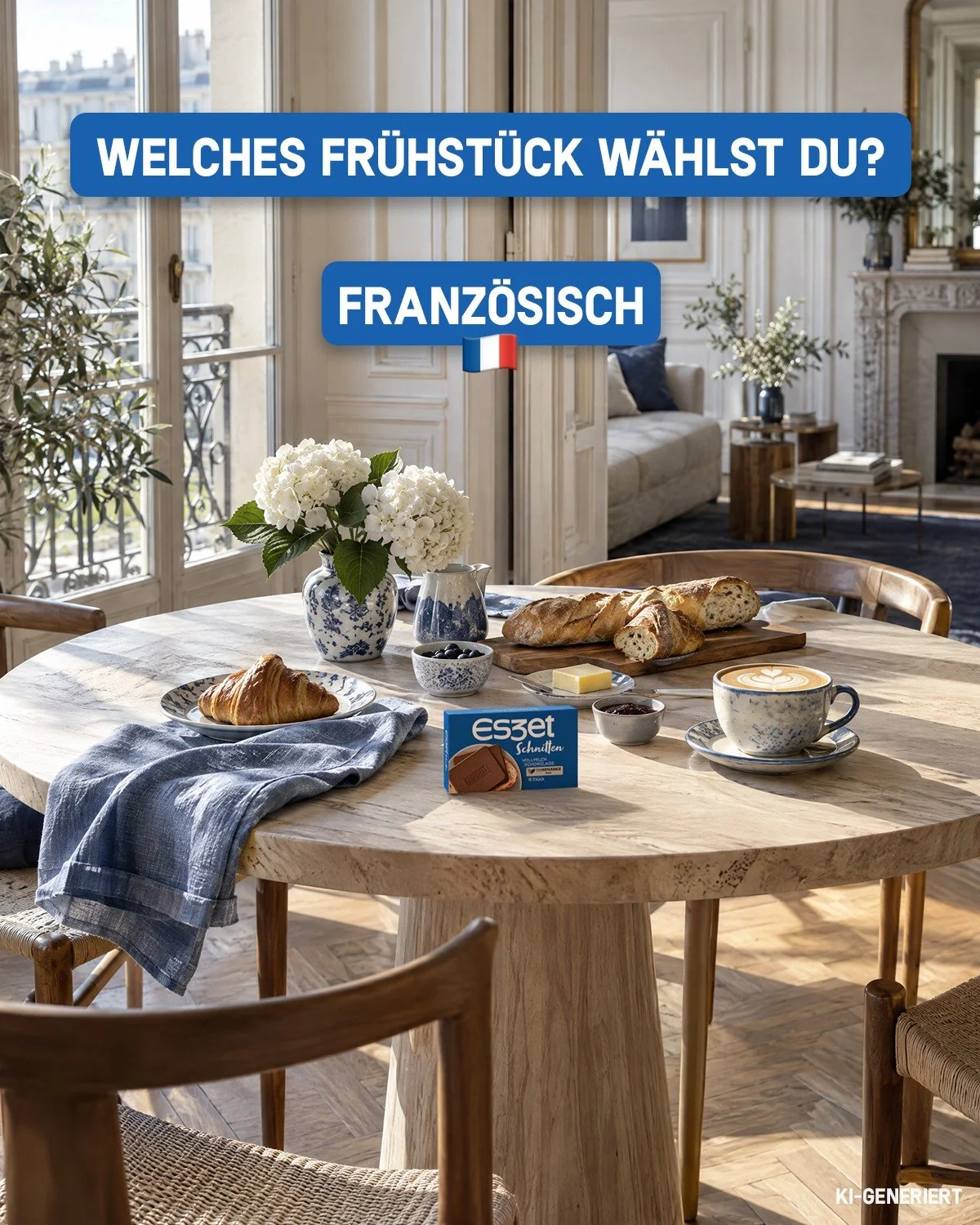 Kurze Fr&uuml;hst&uuml;cksreise gef&auml;llig? 🌎 Die gute Nachricht: F&uuml;r diesen Trip brauchst du keinen Reisepass, nur Lust auf Fr&uuml;hst&uuml;ck und nat&uuml;rlich Eszet Schnitten im Gep&auml;ck. 🍫 Jetzt bist du dran: An welchem Tisch w&uum