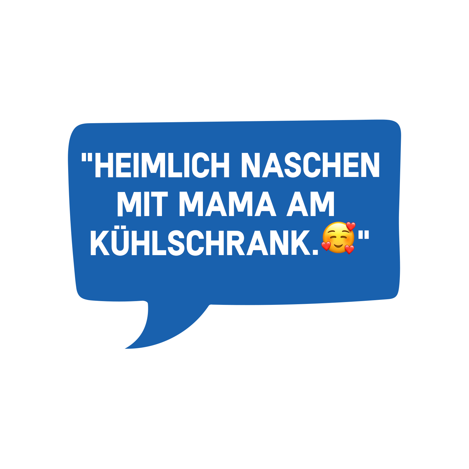 Eszet Sprechblase Heimlich naschen mit Mama am Kühlschrank auf als nostalgische Erinnerung an die Kindheit mit Eszet Schokolade