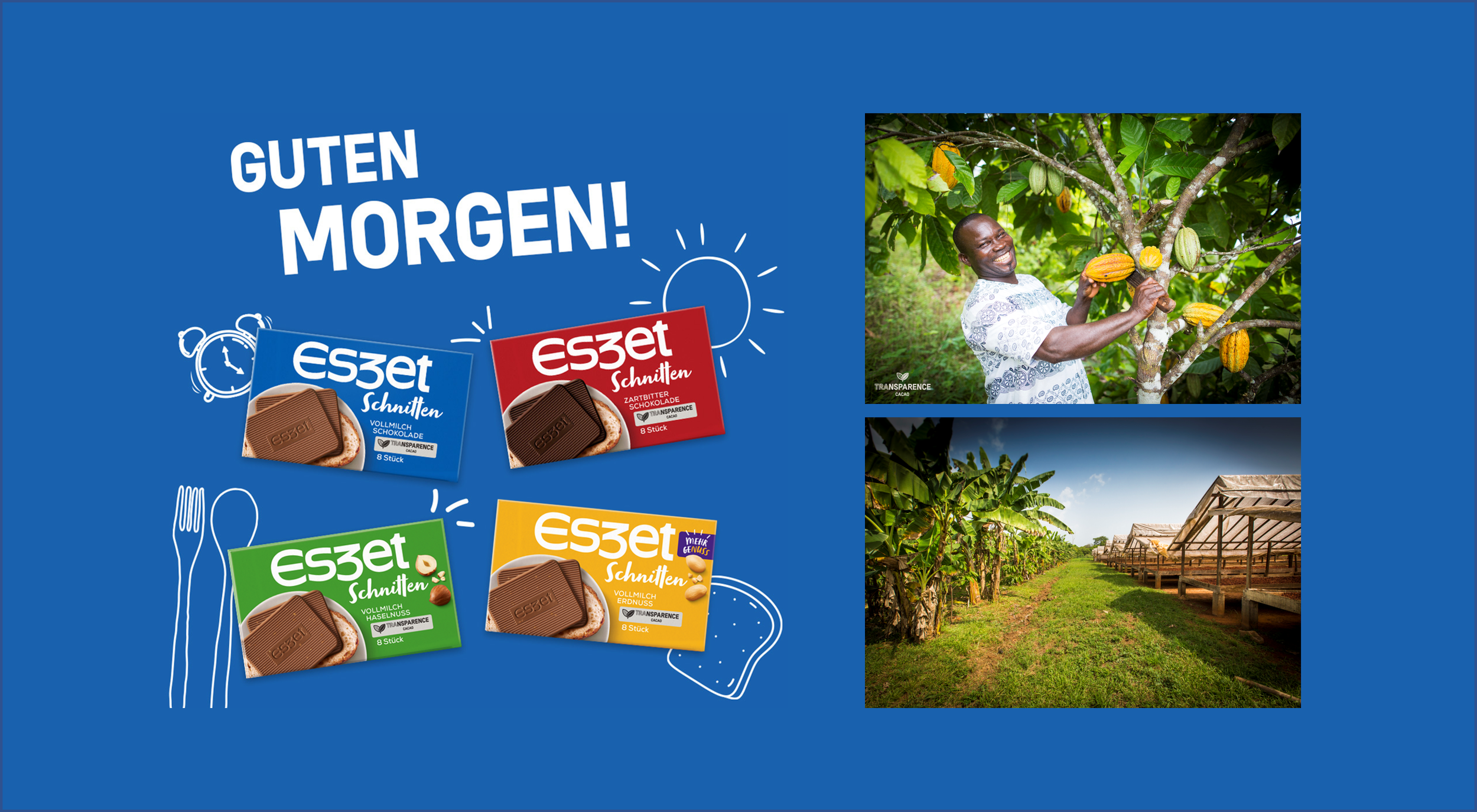 Eszet setzt 2023 mit dem Transparence Cacao Projekt auf nachhaltigen Kakao, transparente Lieferketten und ein modernes Verpackungsdesign. Rückverfolgbarkeit, Verantwortung und Qualität prägen den neuen Markenauftritt.