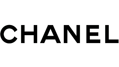 Le logo de la marque Chanel en noir et blanc.