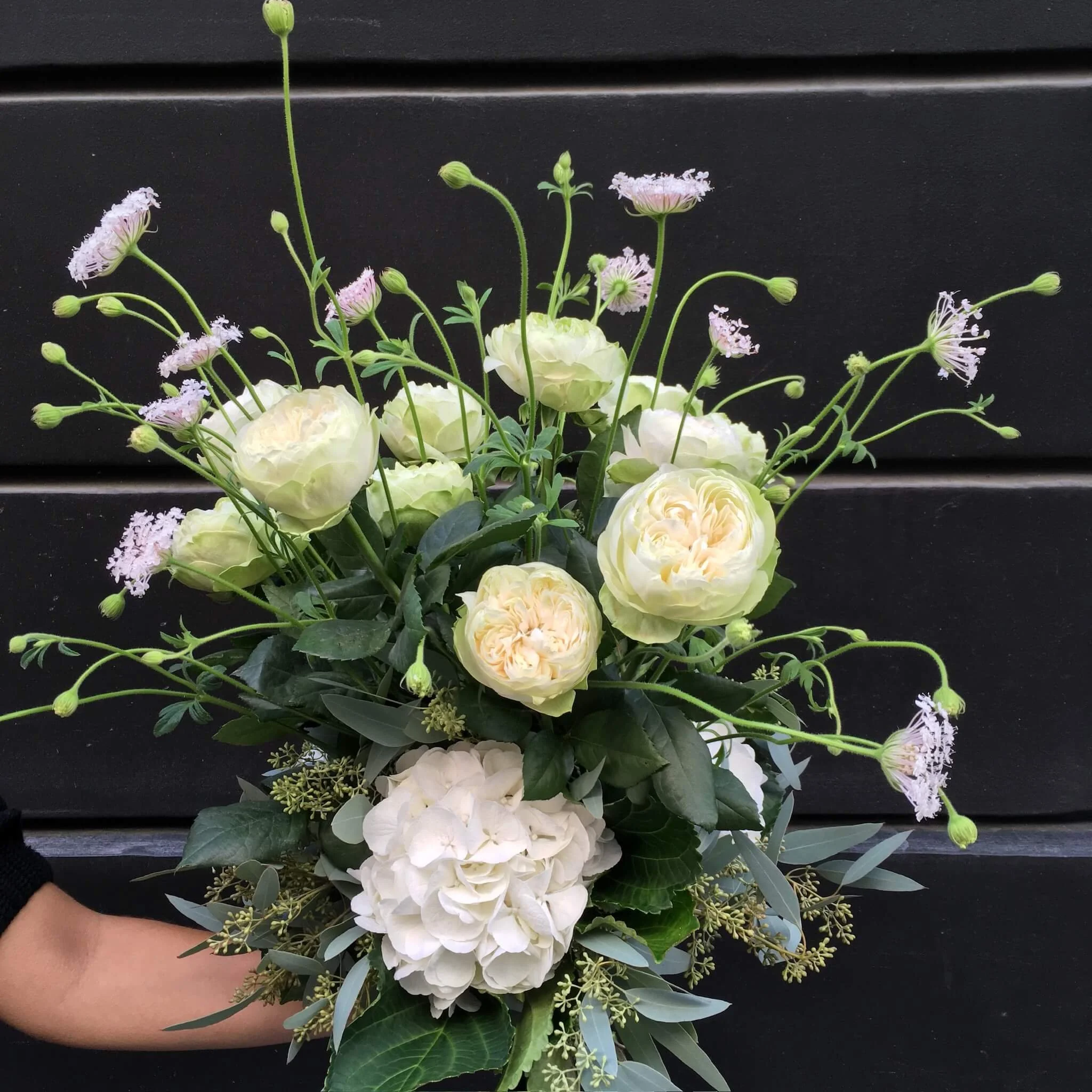Bouquet blanc poudré et aérien