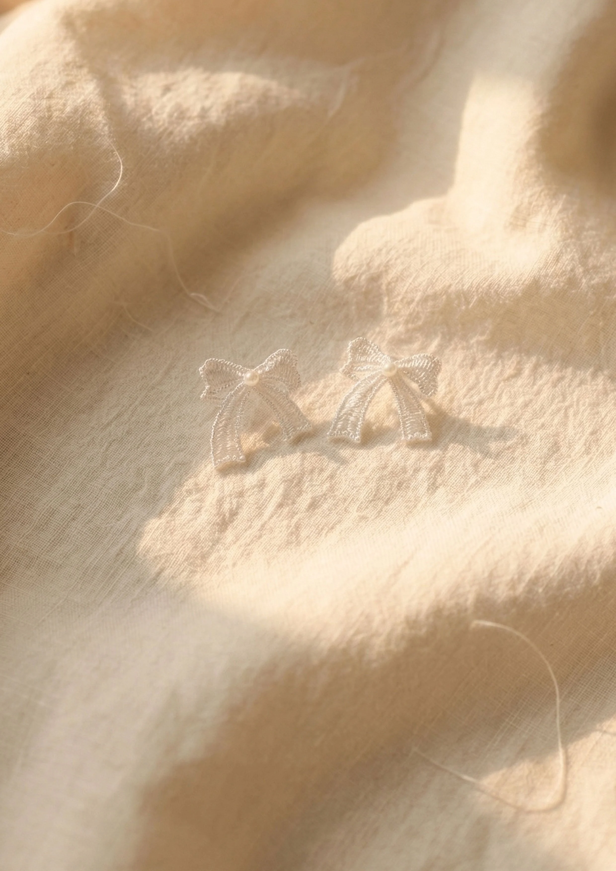 Lace Bow Stud Earrings