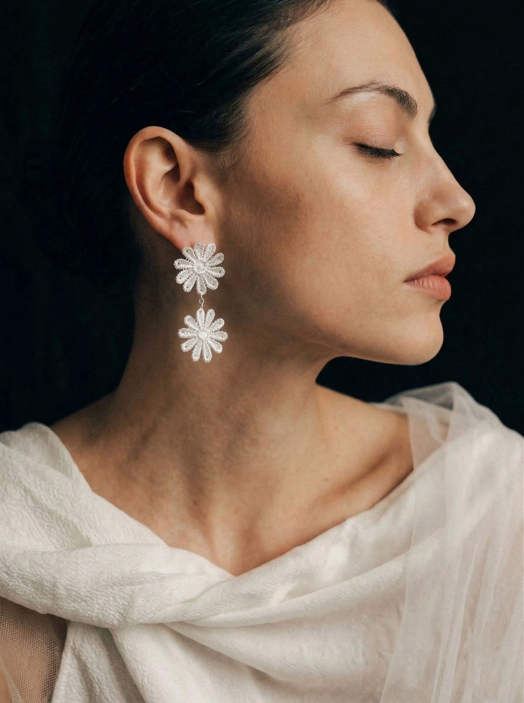 Lace Flower Stud Earrings