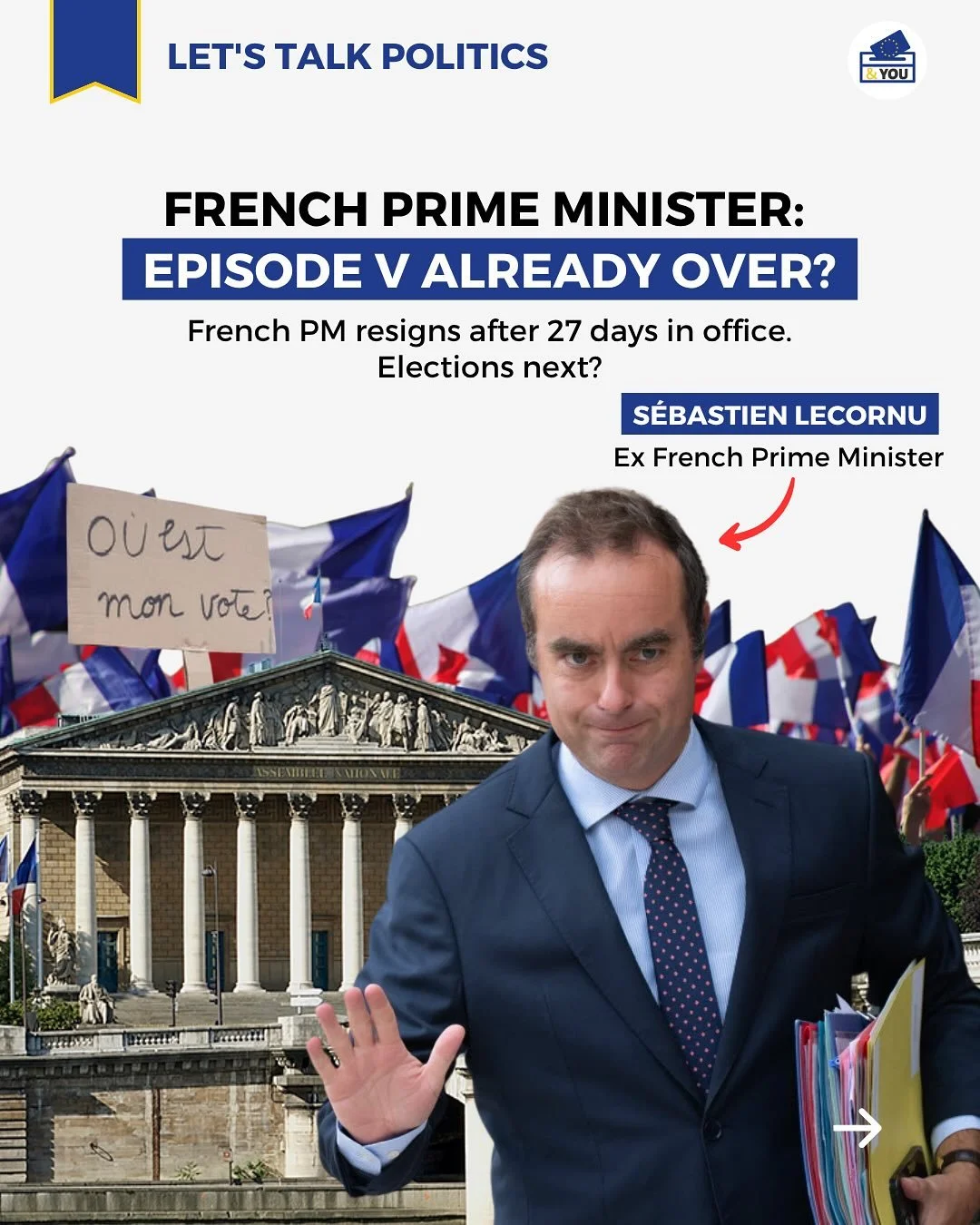 Paris 2024 Olympics may be over, but being France&rsquo;s Prime Minister remains a never-ending hurdle race. 🏃&zwj;♂️🇫🇷

The morning after unveiling his long-awaited government, S&eacute;bastien Lecornu announced his resignation as Prime Minister 