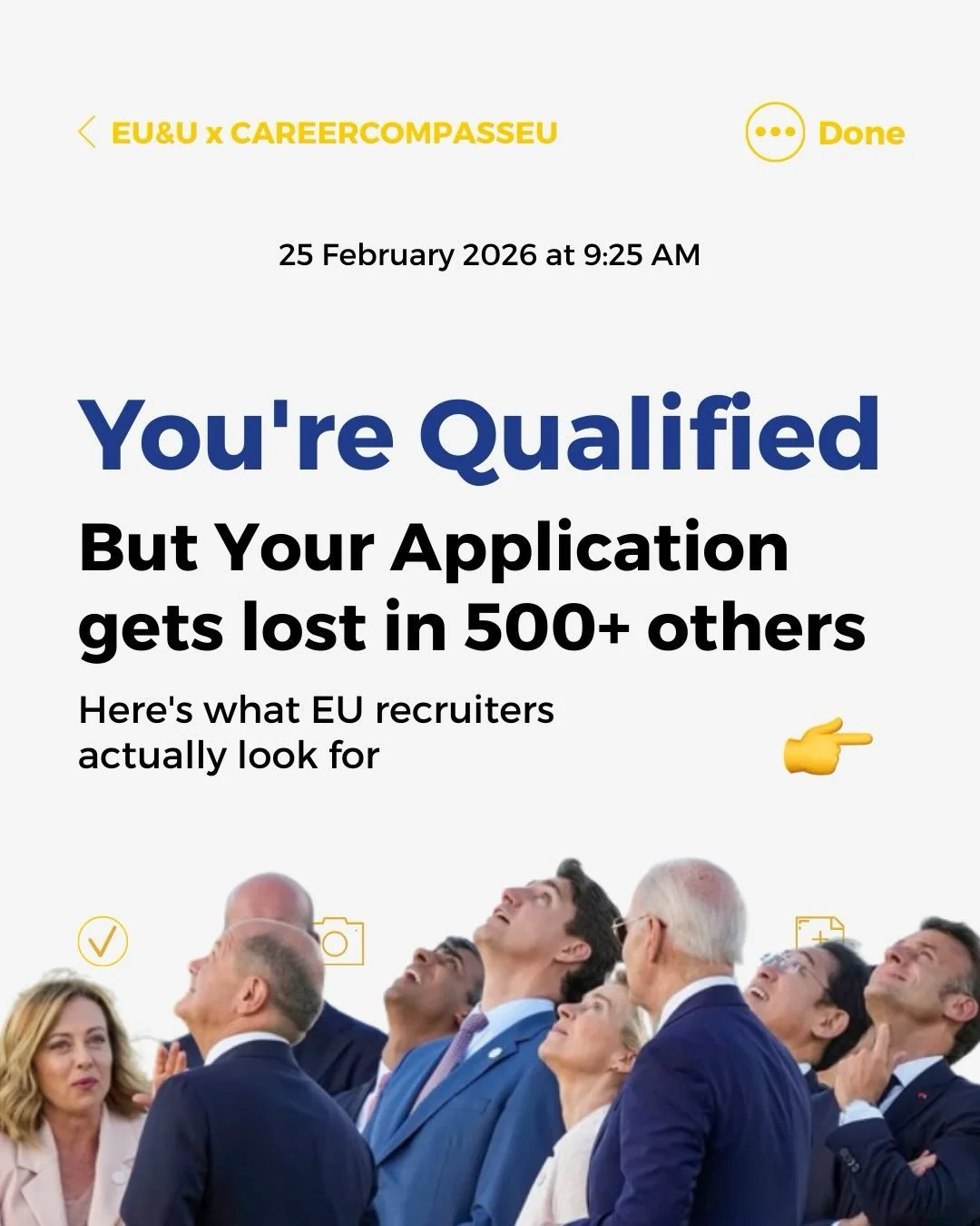 🚨You&rsquo;re qualified. Experienced. Multilingual.

But your application still gets lost in 500+ others.

Swipe to discover the 4 strategies that make EU recruiters stop scrolling.

We&rsquo;ve collabed with @careercompasseu to give you REAL strate