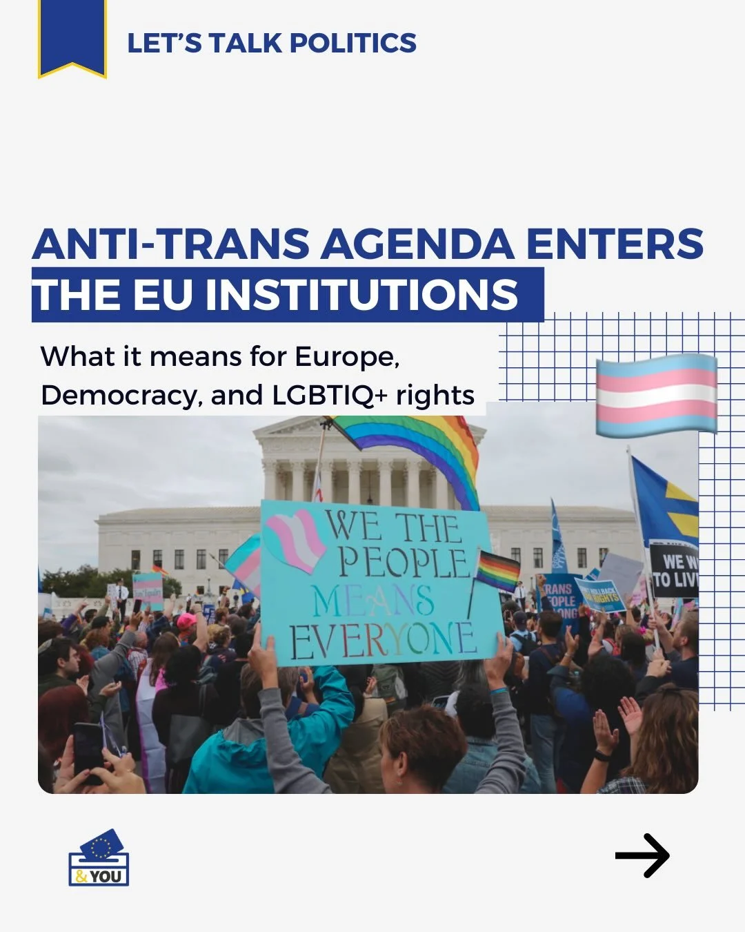 🏳️&zwj;⚧️🚫 Hate speech has no place in EU institutions!

European anti-trans groups have significantly increased their funding in recent years. 💰📈

Hosted by far-right MEPs, these groups have managed to enter EU institutions and organise events t
