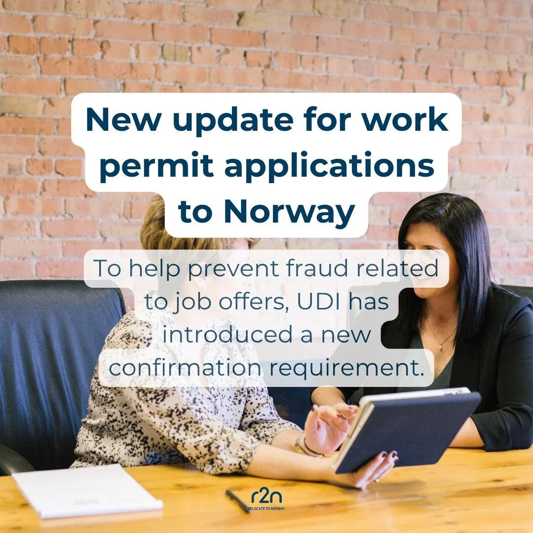 New update for work permit applications to Norway! 

Save time. Avoid mistakes. Let us handle it.

If you have any questions or need assistance, please feel free to contact us at hello@r2n.no 🙃

#workpermitnorway #UDI #relocationnorway #globalmobili