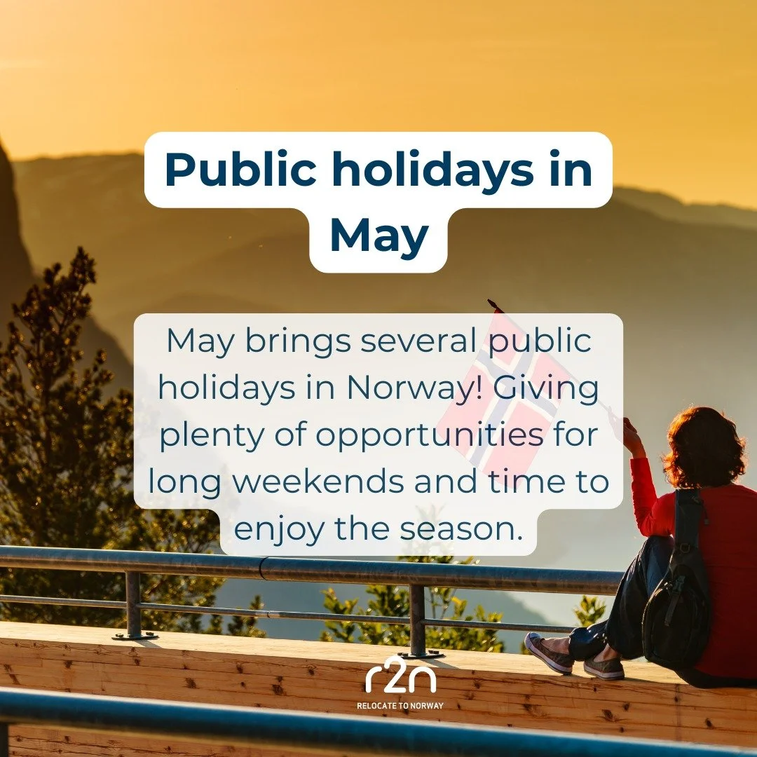 🌷May is full of public holidays in Norway! It is a great month to enjoy spring and spend time outdoors 🌿

Key dates to note:
&bull; 1st May &ndash; Labour Day
&bull; 14th May - Ascension Day
&bull; 17th May &ndash; Constitution Day
&bull; 25th May 