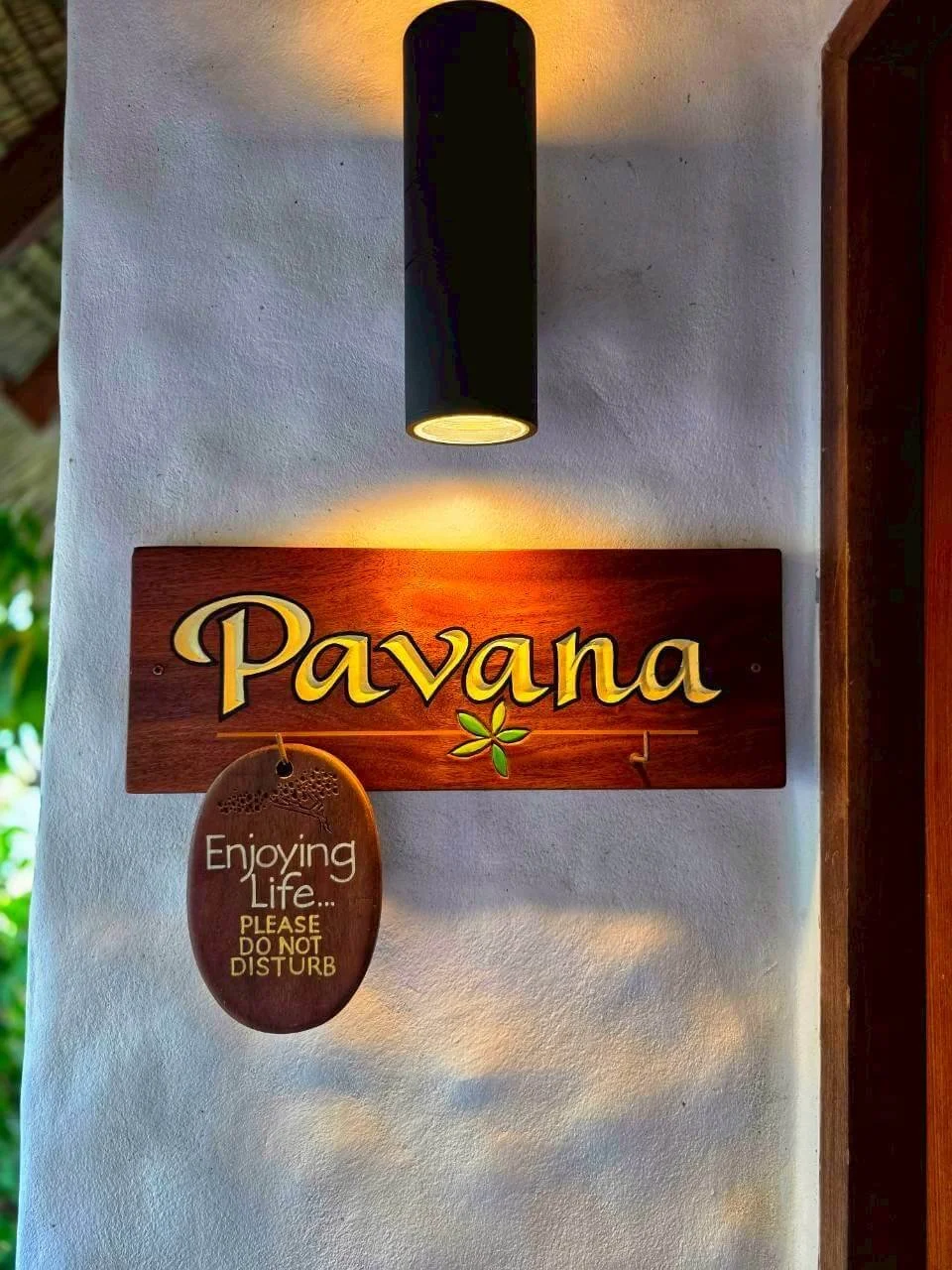 Entrance sign of Villa Pavana, luxury private villa Langkhai Garden Villas Koh Tao