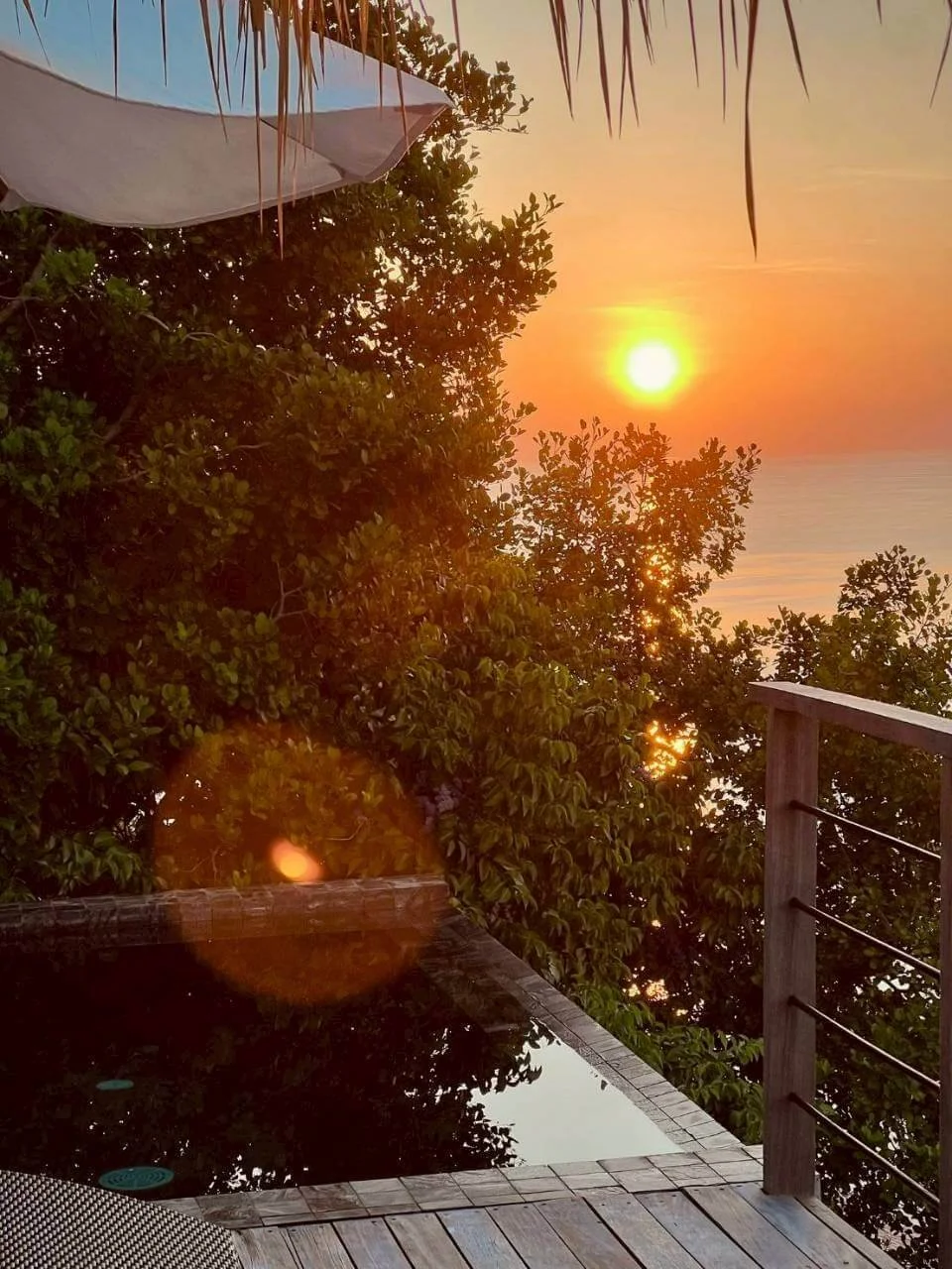 Infinity pool at sunset, Villa Pavana luxury villa Koh Tao