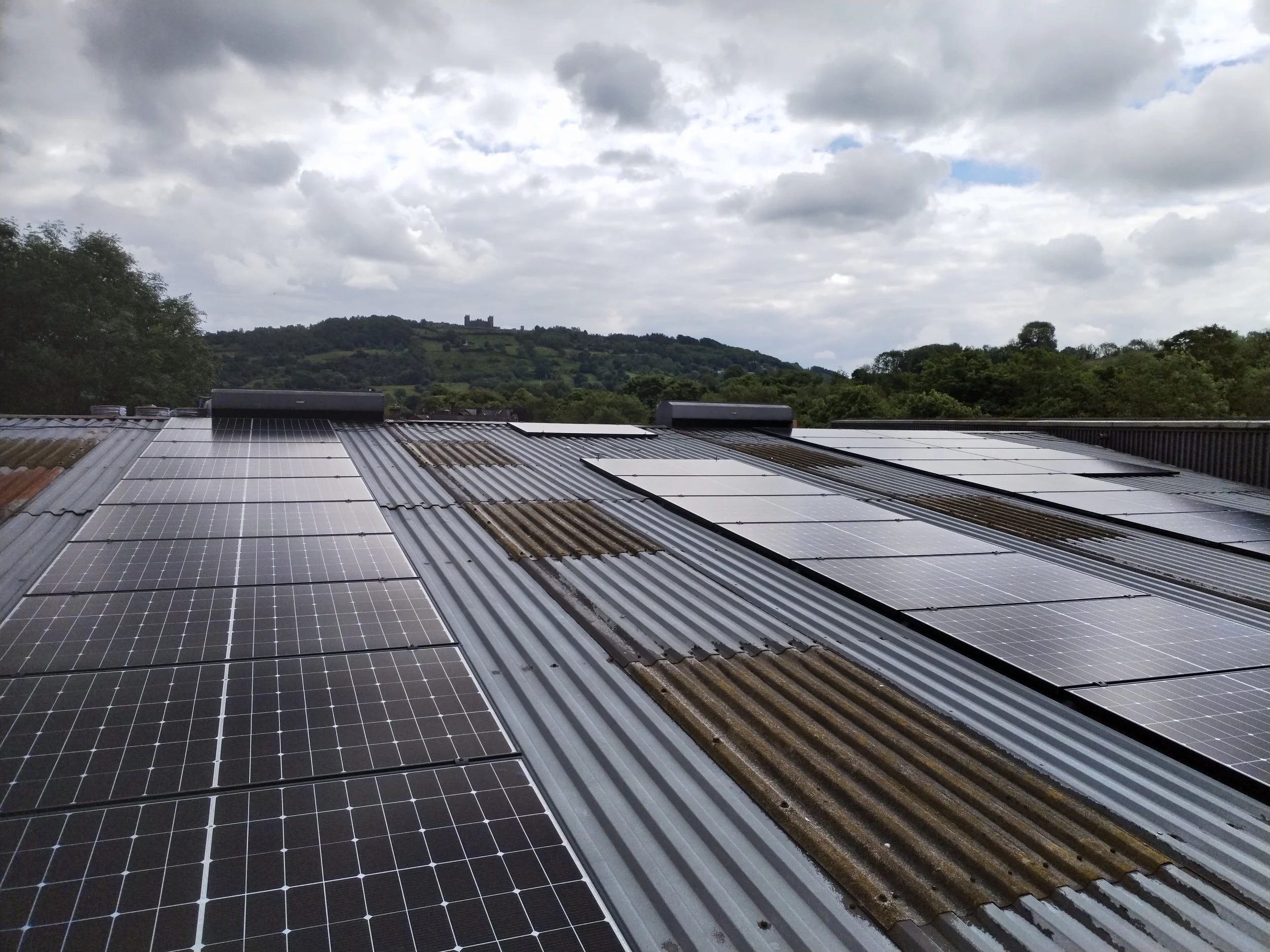 Solar panels on Twiggs' roof