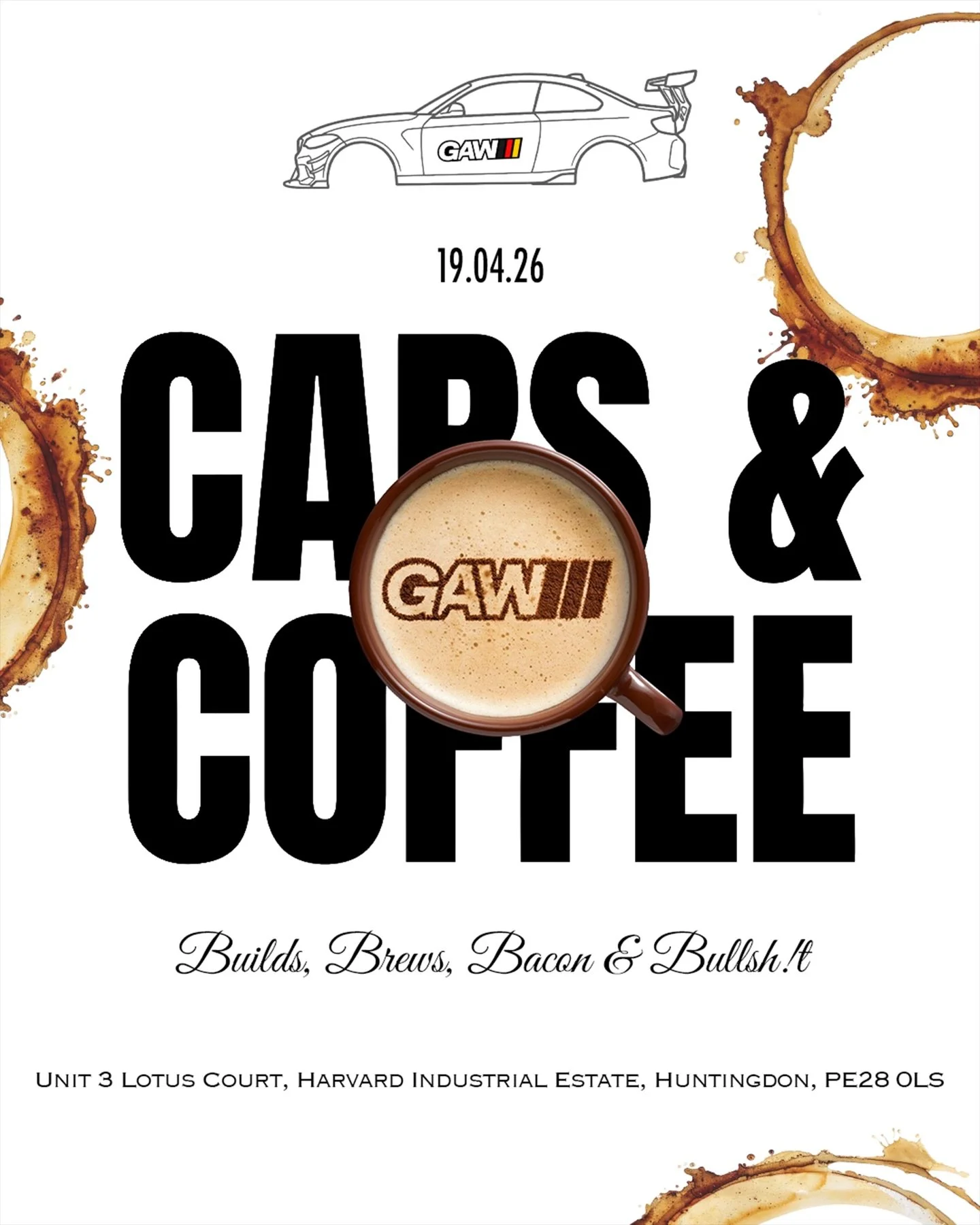 ☕️ CARS &amp; COFFEE AT GAW 🏁

We&rsquo;re opening the doors at German Autoworks for a relaxed morning of cars, coffee and bacon rolls with fellow enthusiasts.

Bring your car, meet other petrolheads, have a wander through the workshop and start the