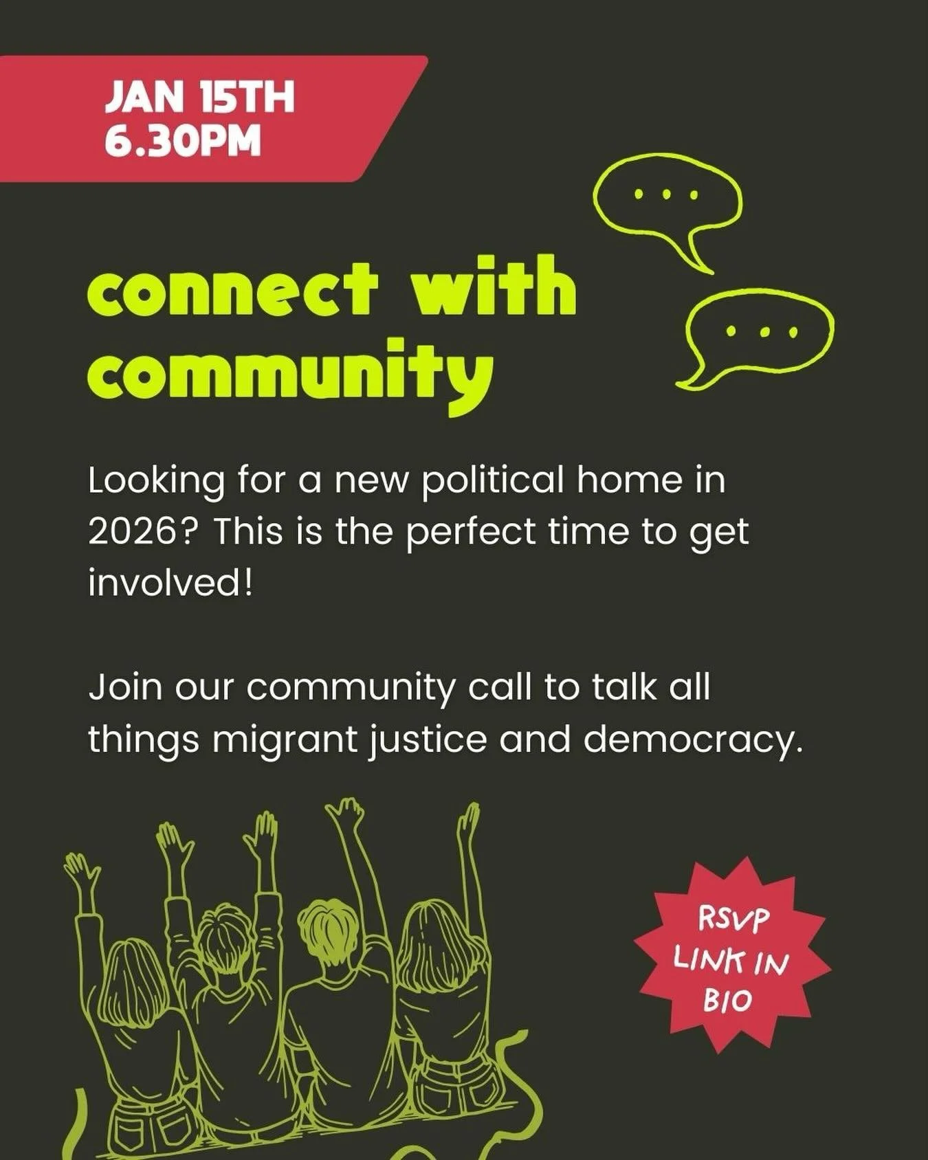 Billionaires profit from hate. Migrant communities are dehumanised by politicians who never have to answer for it.

So we&rsquo;re turning up organised. 🔥

Join our Community Call and be part of building migrant power across the UK.

🗓 15 January
⏰