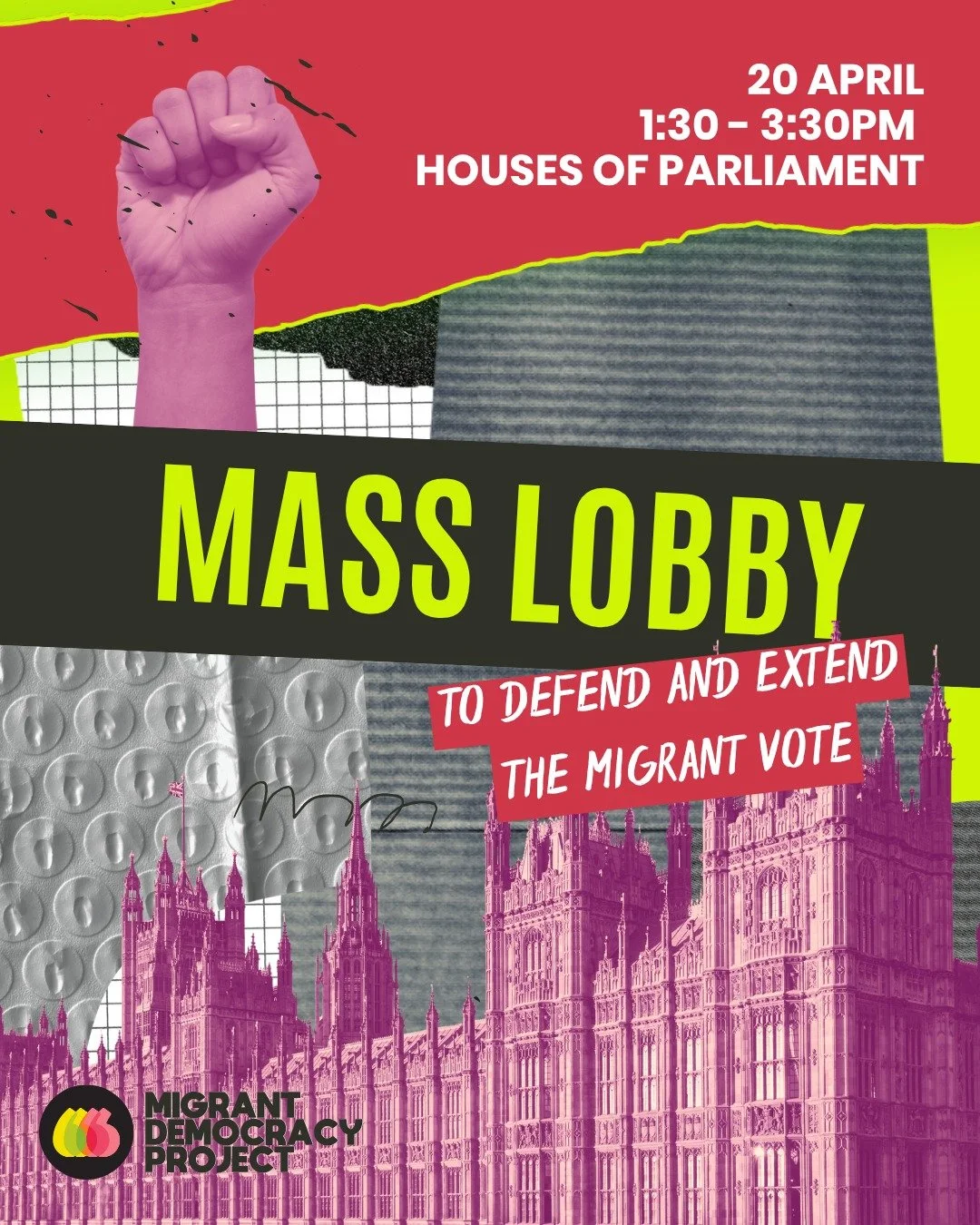 Join us on 20 April for our mass lobby to DEFEND and EXTEND migrant voting rights. With Commonwealth votes at risk and millions of residents unable to vote, it's time to show up and demand a more just democracy.

Register your interest at the link in