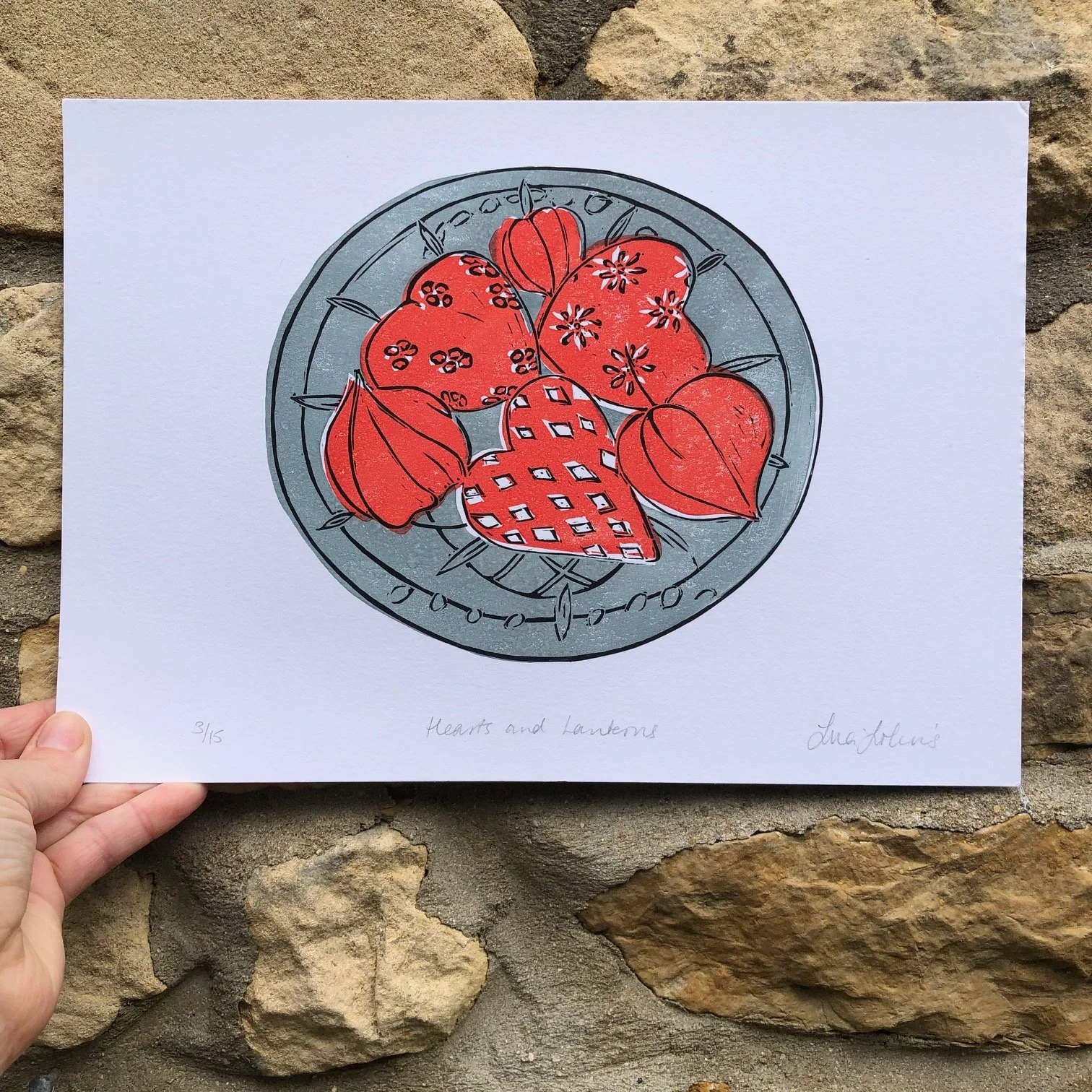 hearts and lanbterns linoprint.jpg