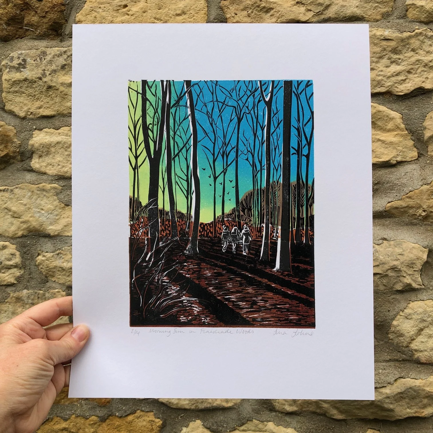 morning sun in fineshade woods linoprint.jpg