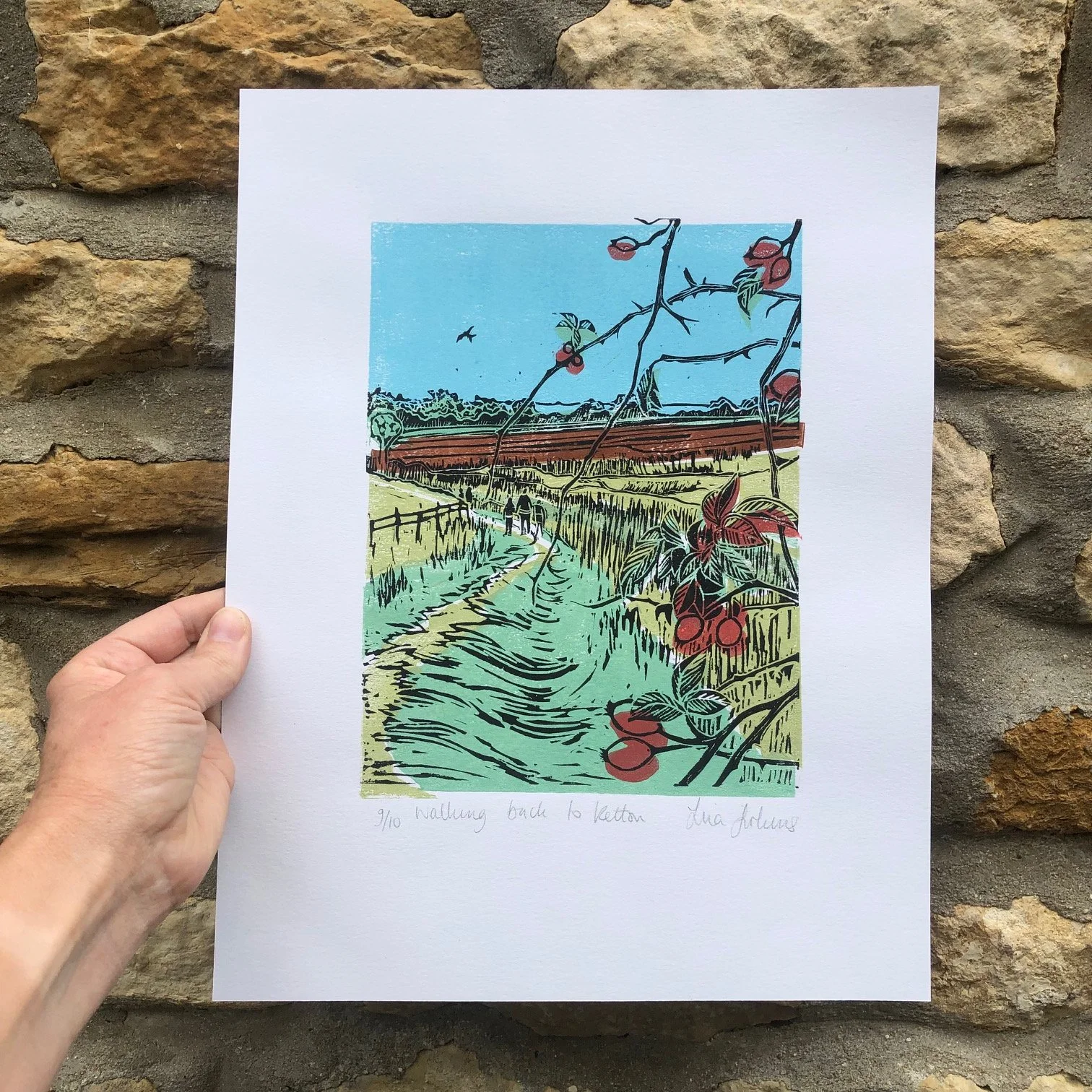 walking back to ketton linoprint.jpg