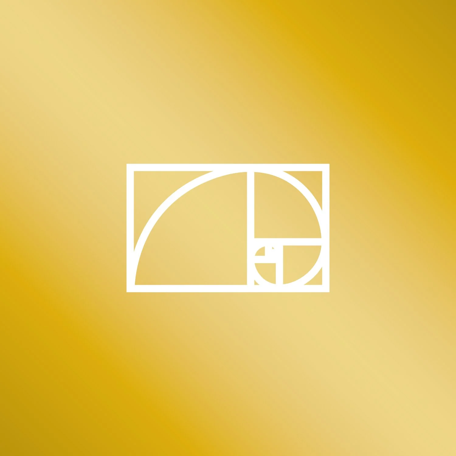 Golden spiral on a gold gradient background