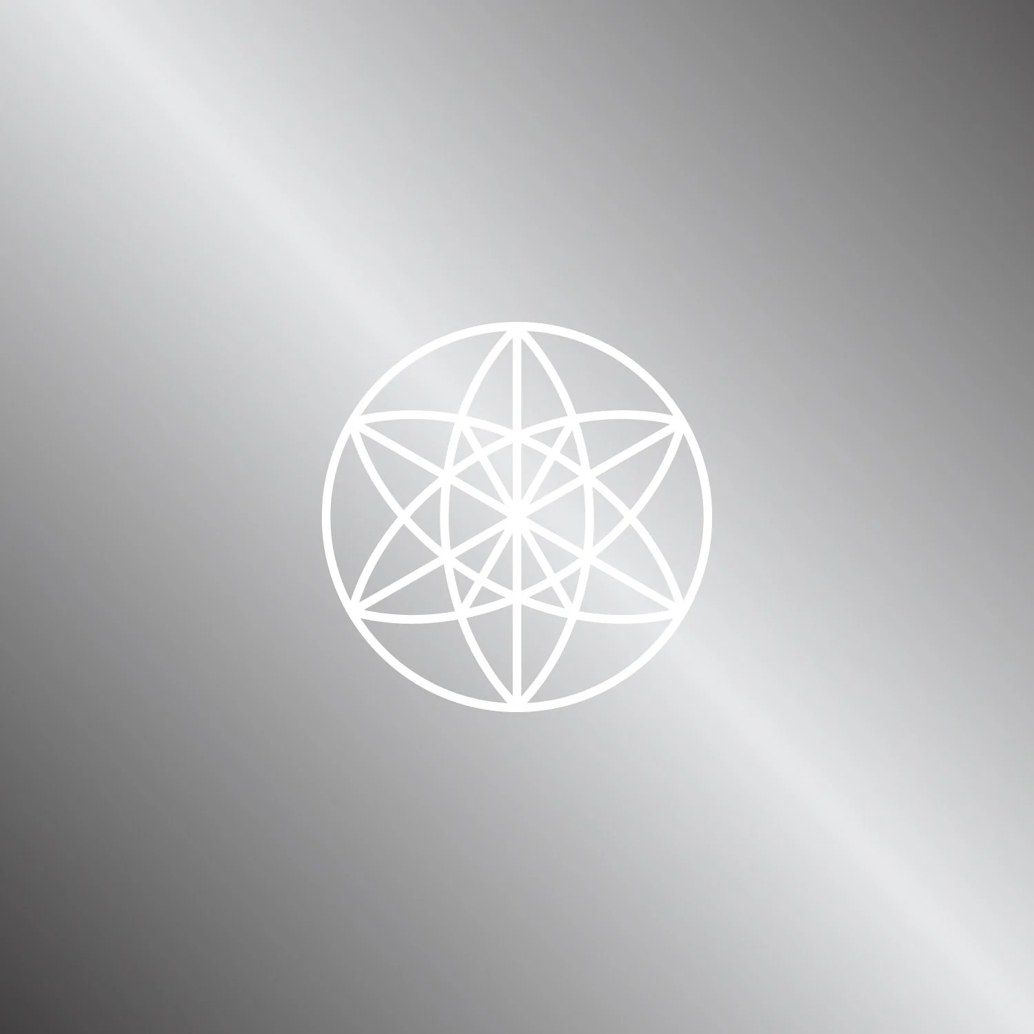 Geometric star pattern on a gray gradient background