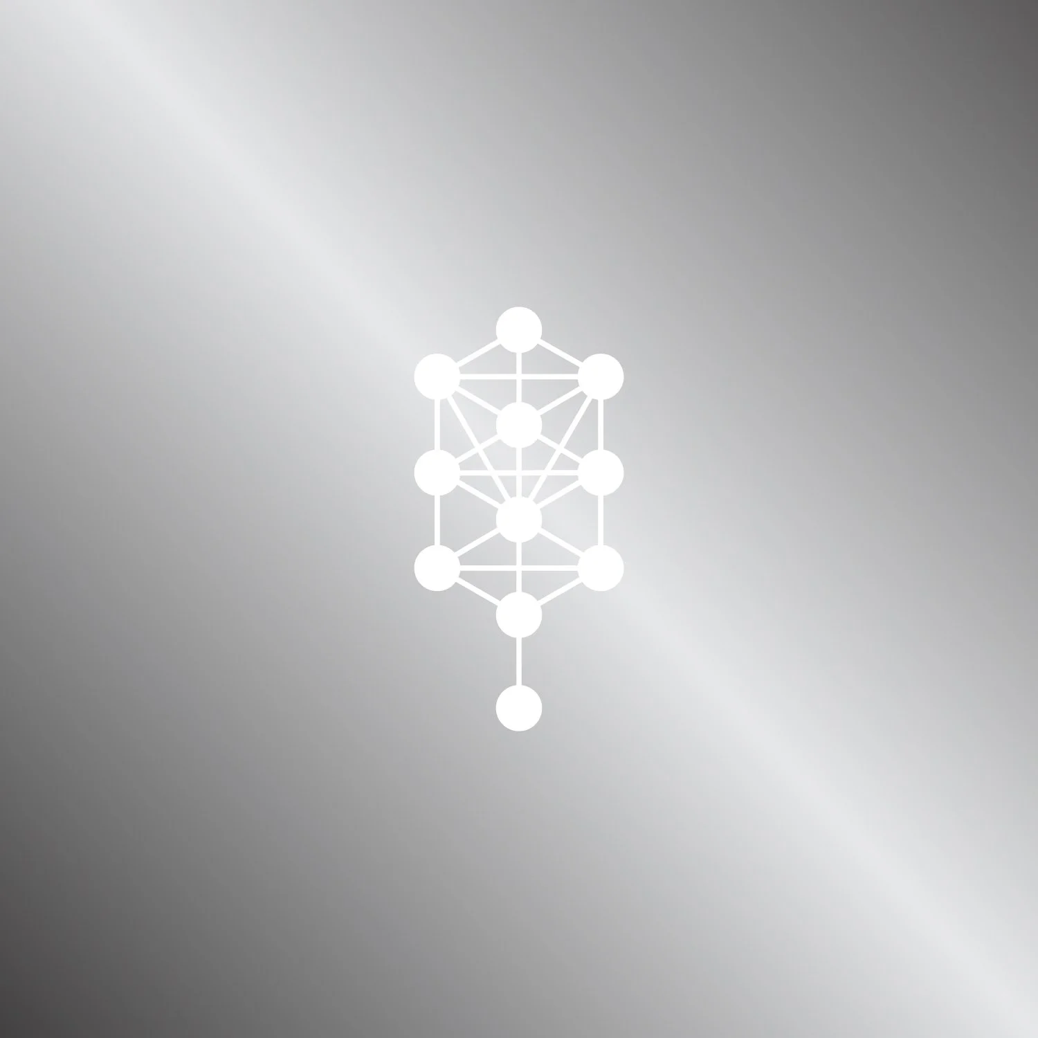White Kabbalistic Tree of Life on a gray background