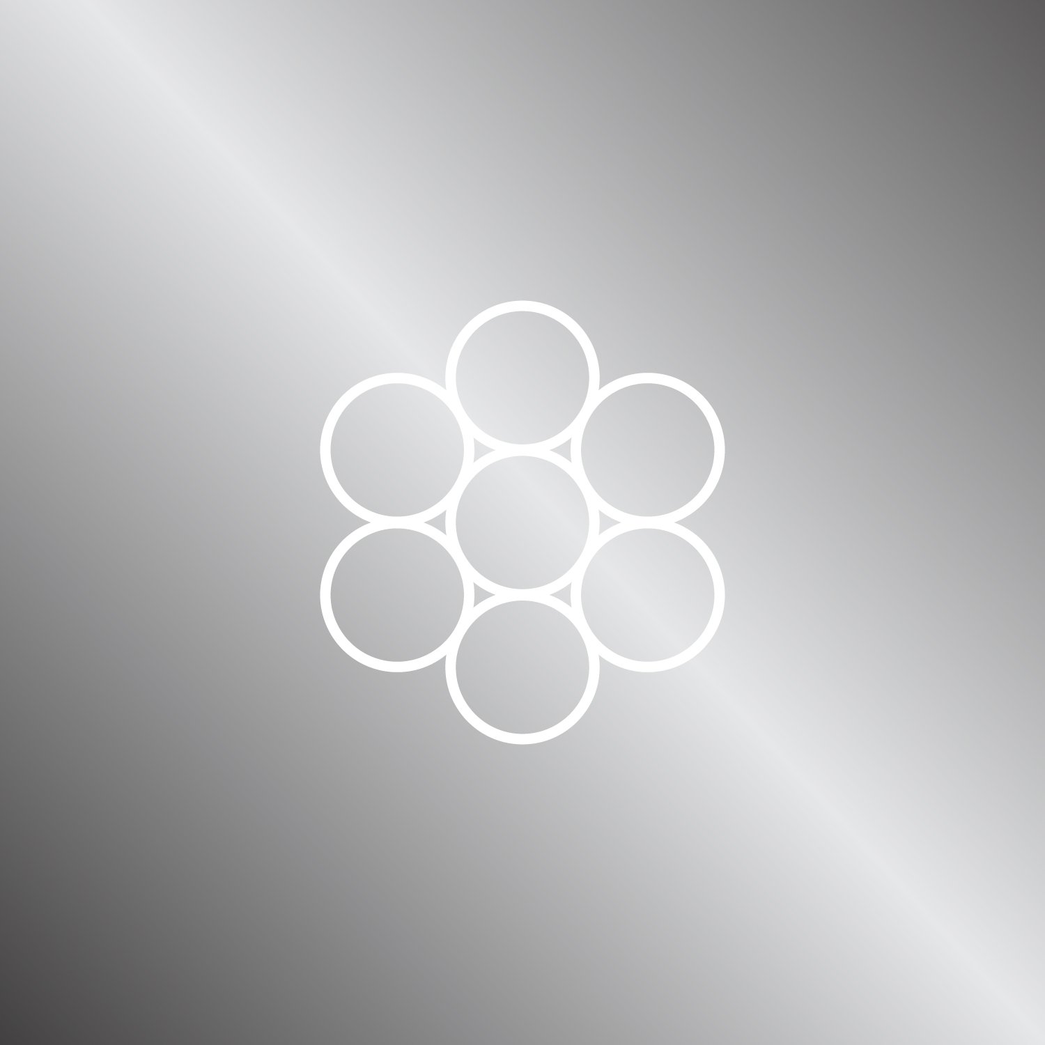 Geometric pattern with seven circles on a gradient background