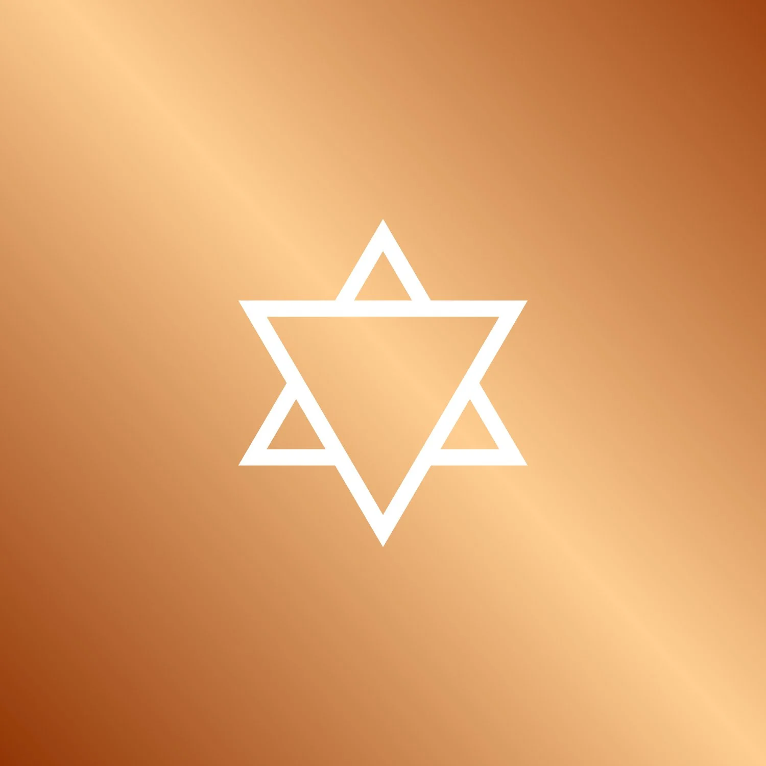 Star of David symbol on a brown gradient background