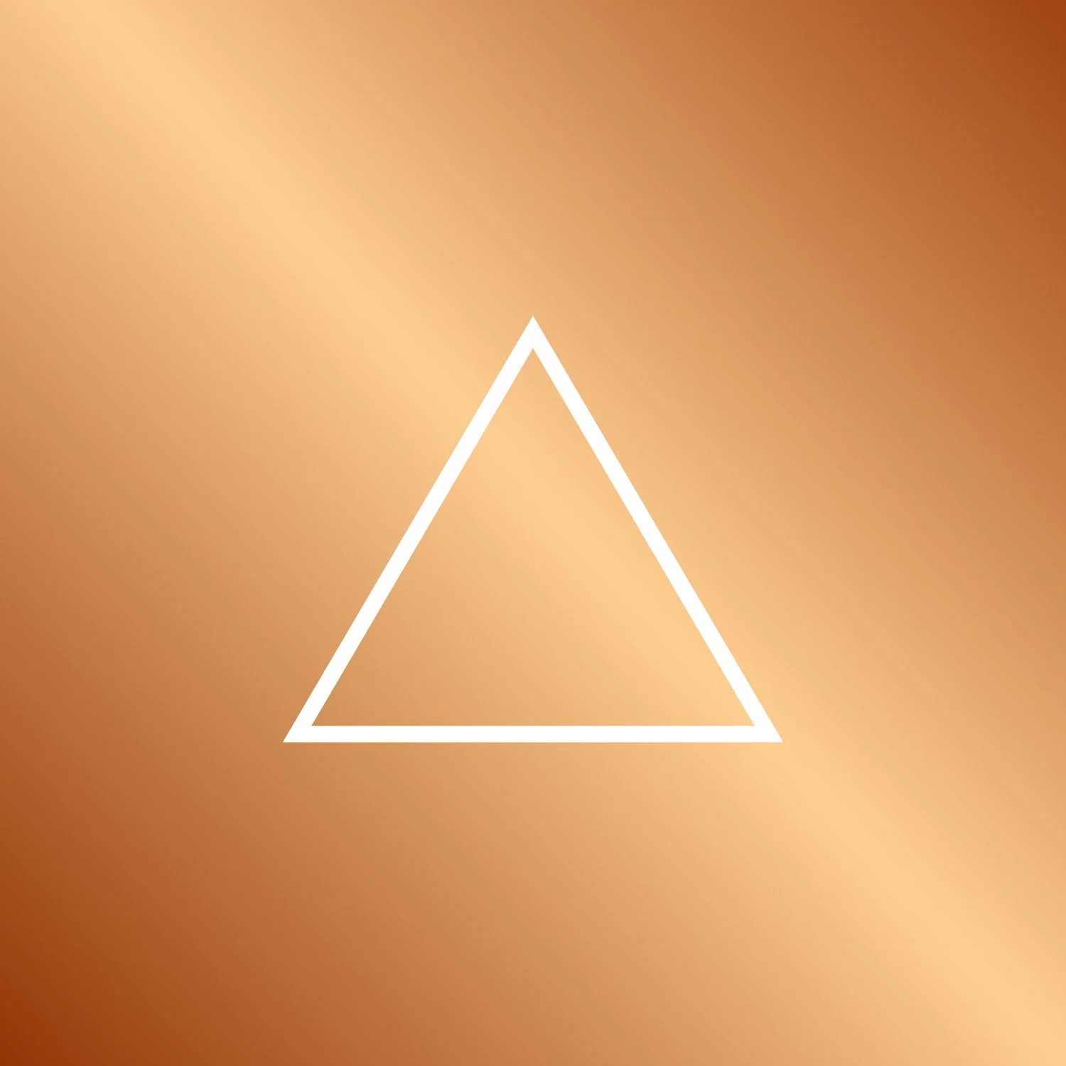 White triangle outline on a brown gradient background.