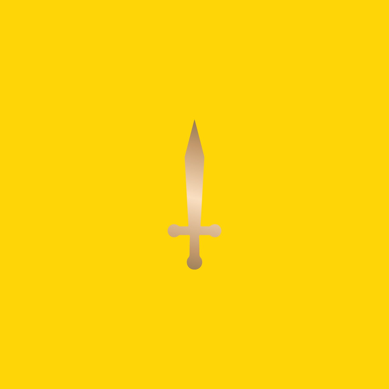 Golden sword icon on a yellow background