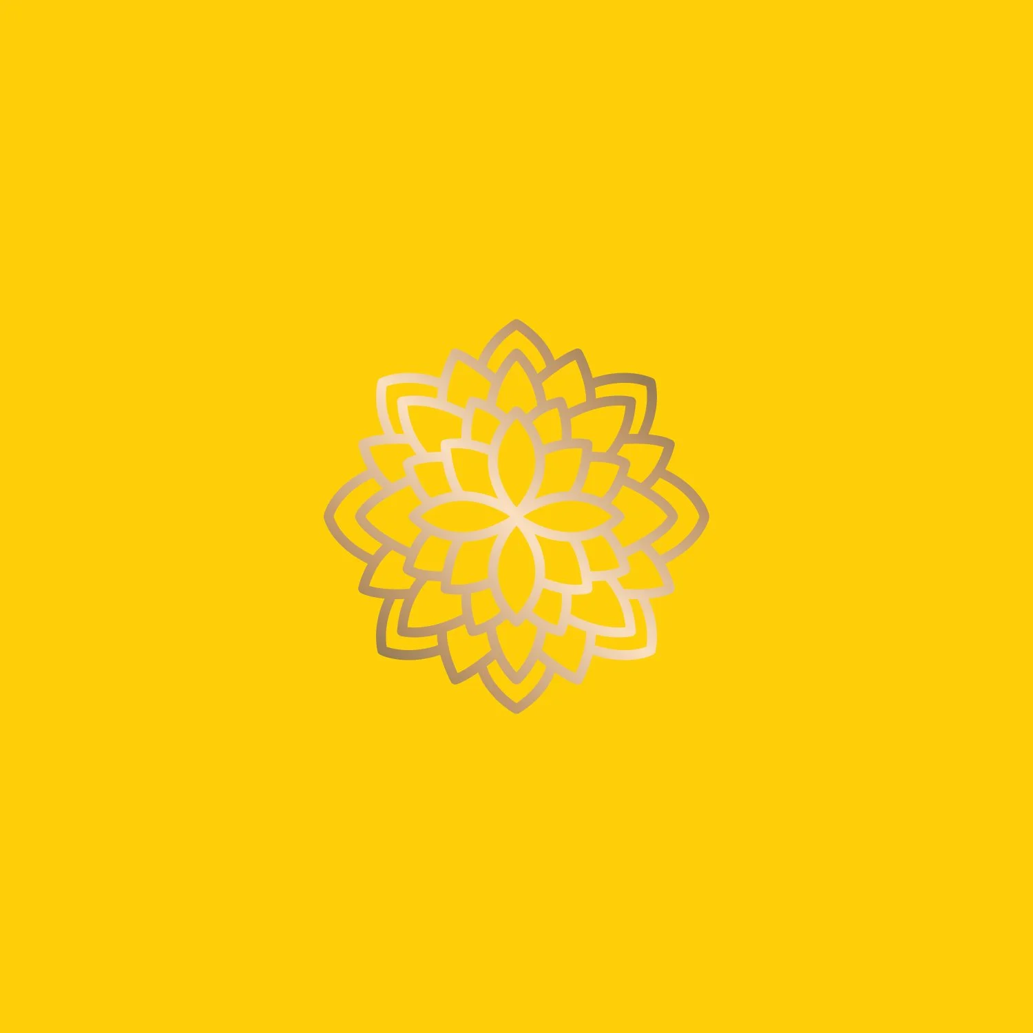 Geometric floral pattern on yellow background