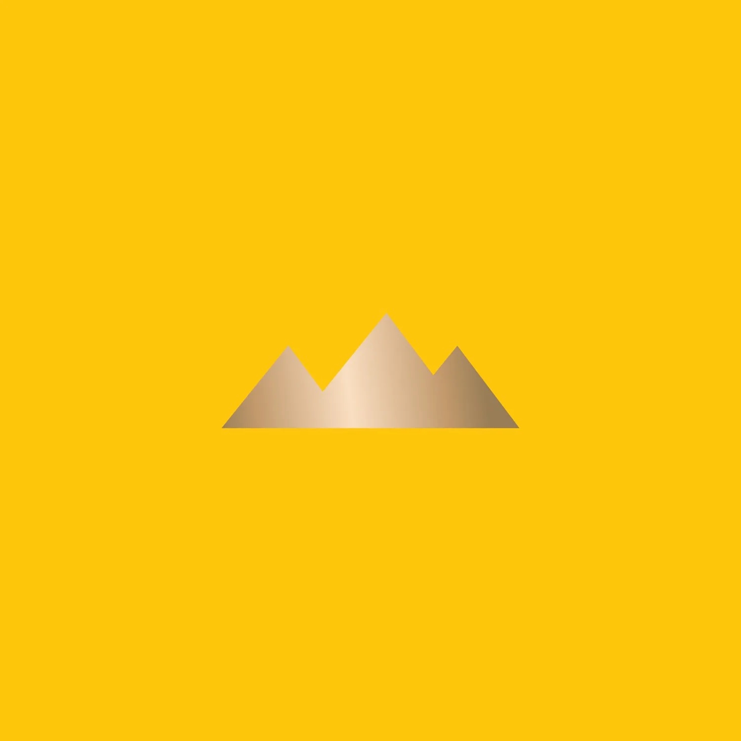Abstract yellow and gold mountain shapes