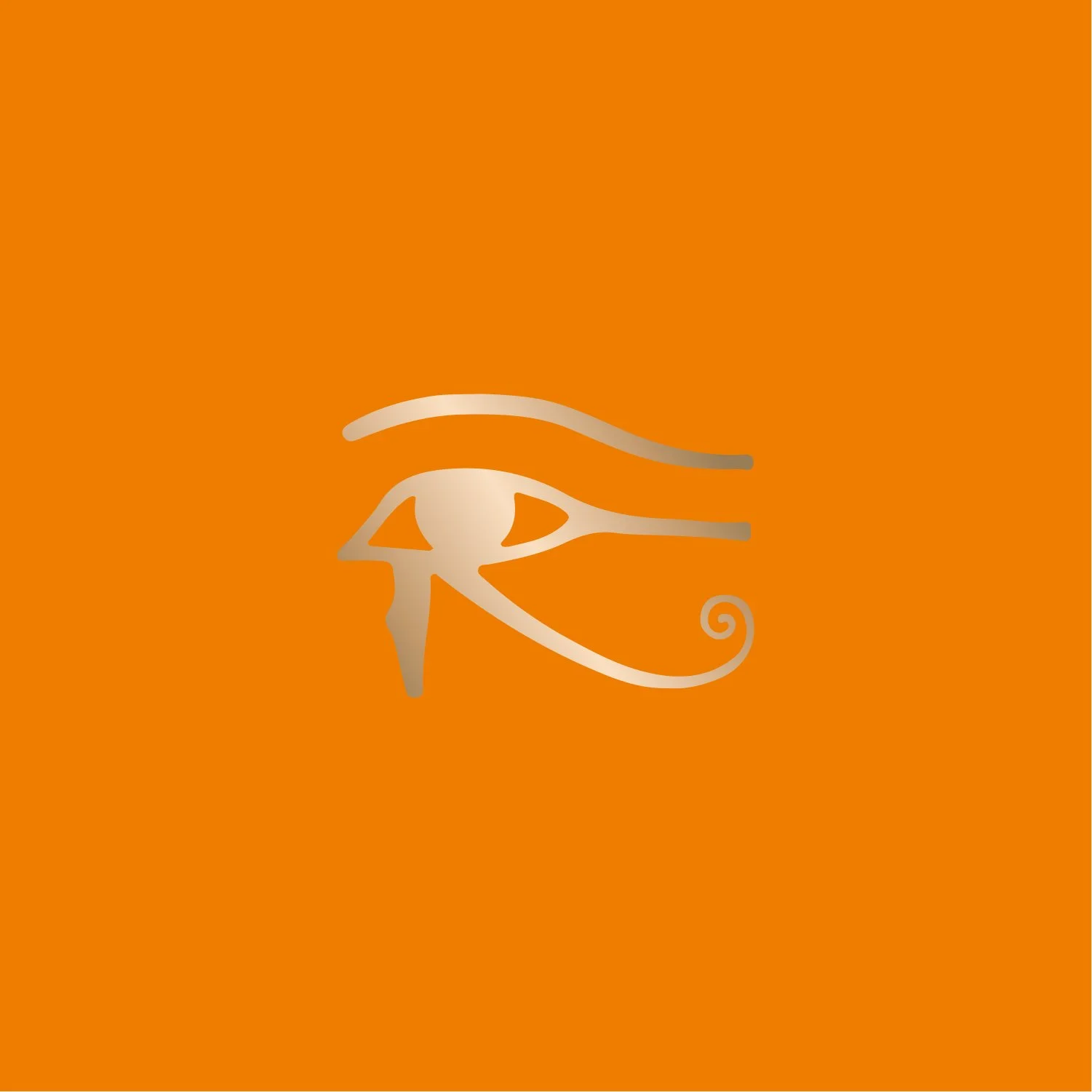 Symbol of the Eye of Horus on an orange background