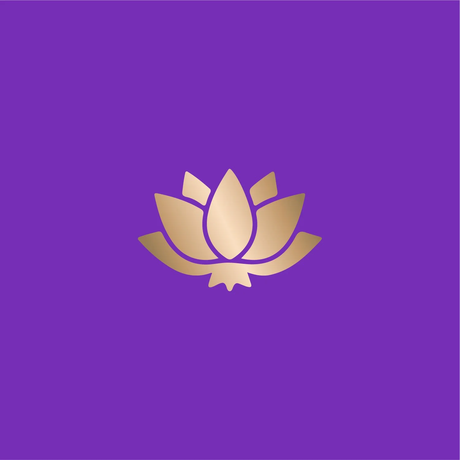 Gold lotus flower on a purple background