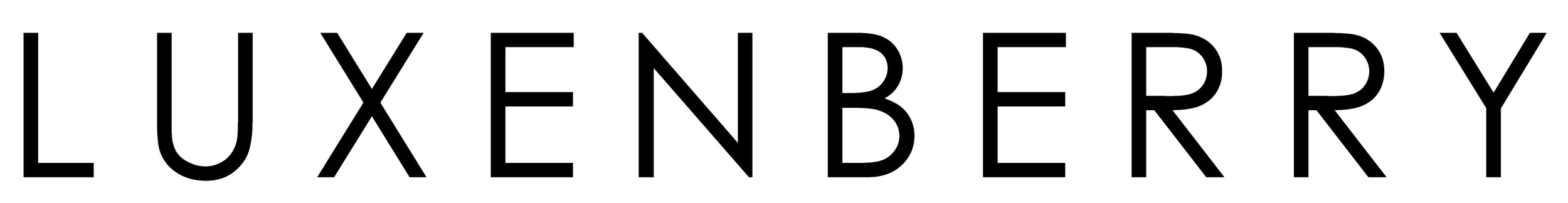 Stylized text "LUXENBERRY" in bold black font on a white background.