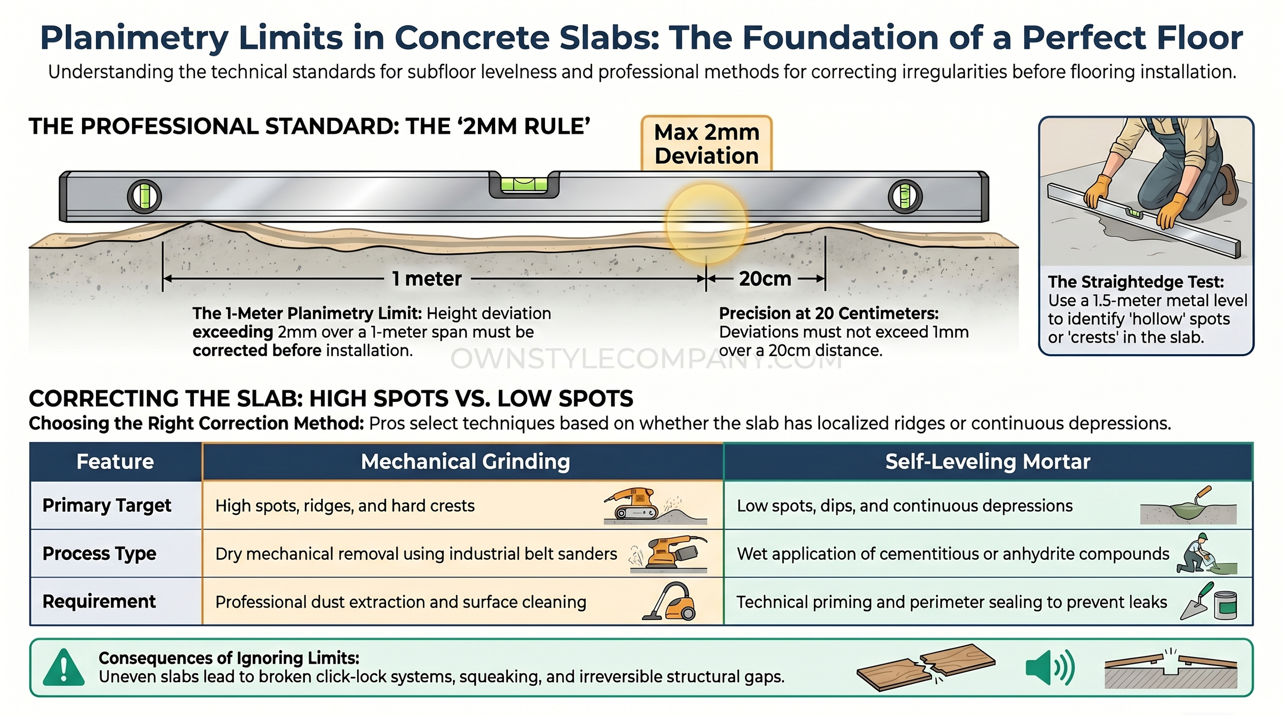 Infographic comparing the accuracy of electronic moisture meters versus the professional Calcium Carbide CM test.