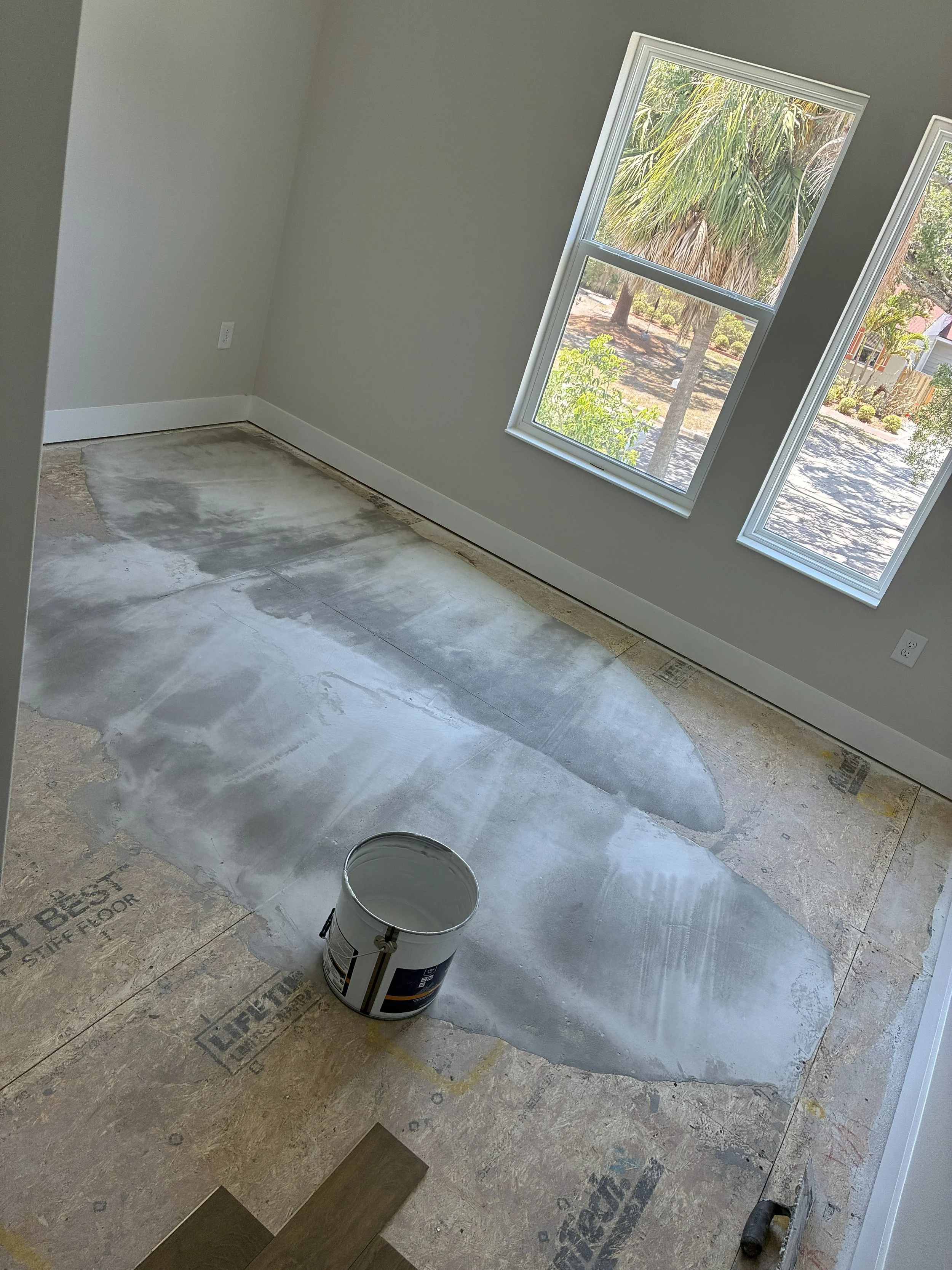 Concrete grinding and leveling to eliminate high and low spots before installation