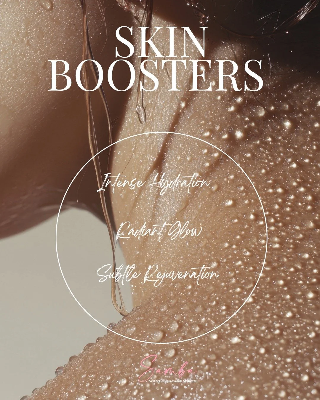WHAT ARE SKIN BOOSTERS?
Skin boosters aren&rsquo;t filler &mdash; they&rsquo;re pure, injectable hydration. 

WHAT DO THEY DO? 
✅Restore deep hydration

✅Improve elasticity + smoothness

✅Reduce fine lines + crepiness

✅Reveal that natural, fresh glo